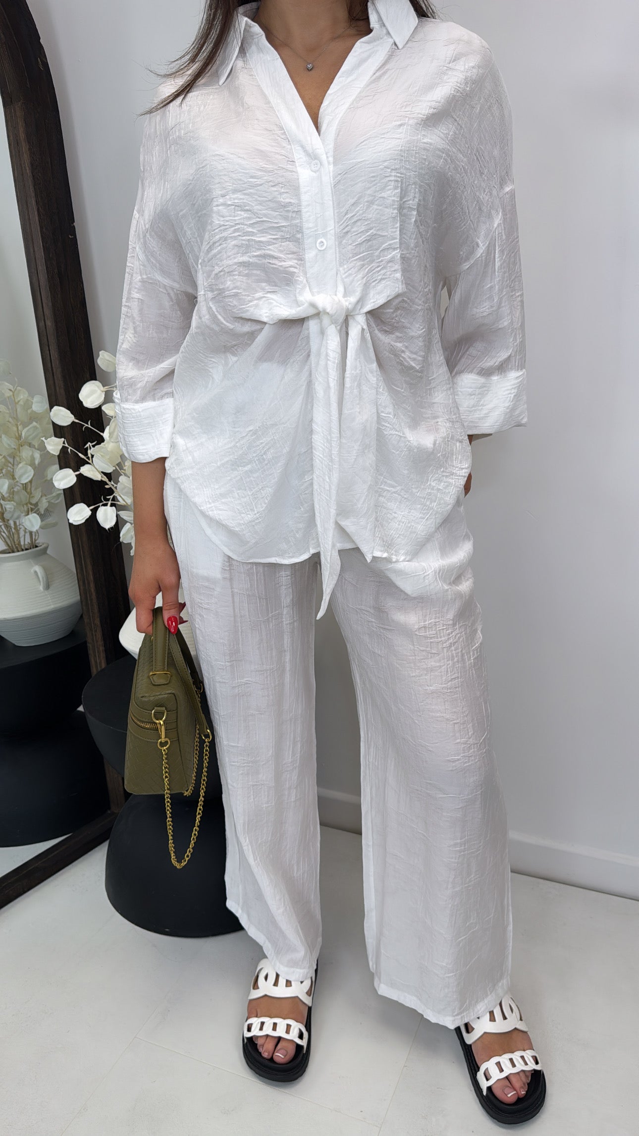 POLLY white shirt and trousers co-ord