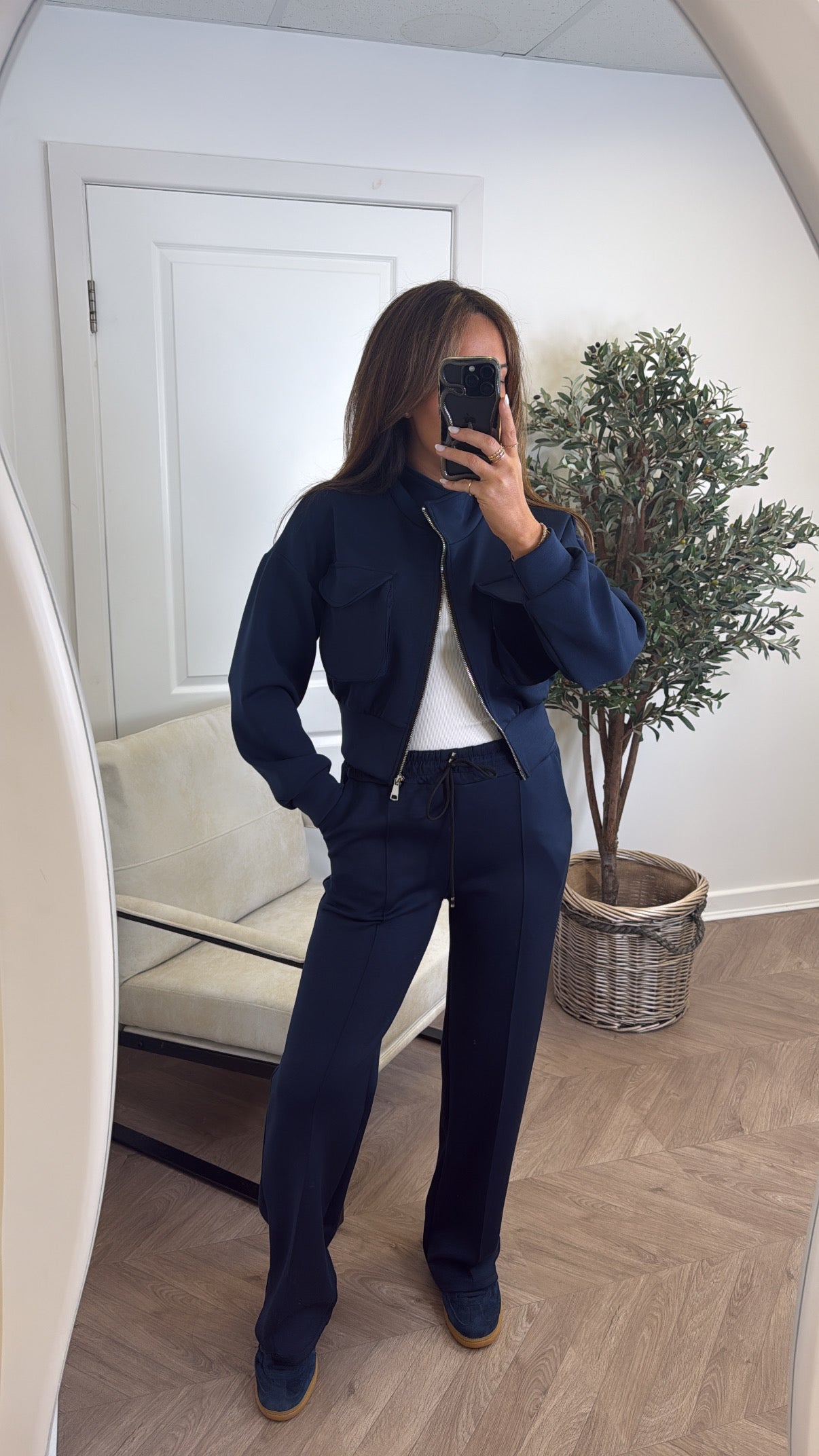 PAYTON navy zip up jacket and joggers tracksuit