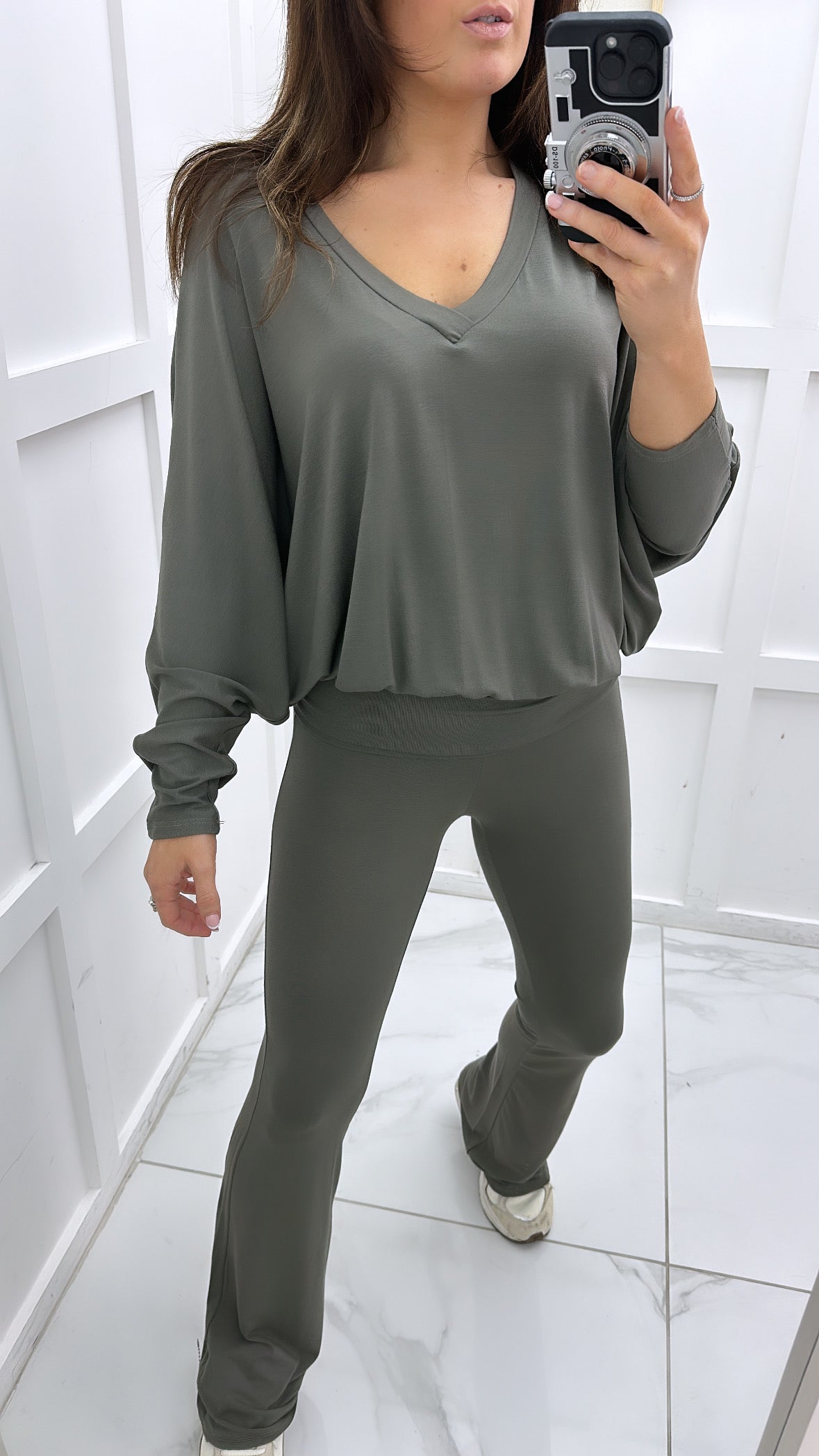 Flare Sleeve Top & Flare Trouser Lounge Set