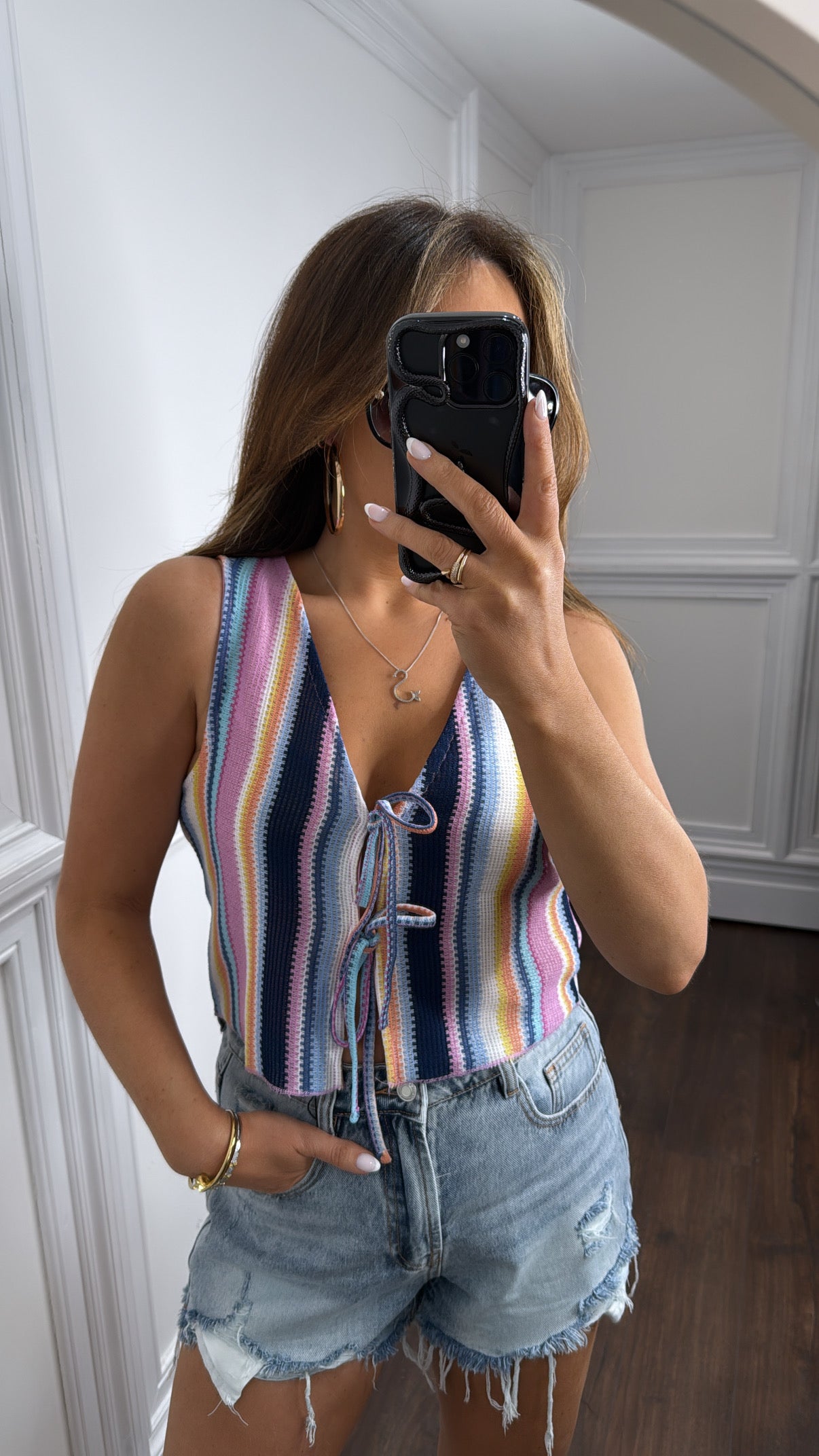 BETSY lilac waffle knit tie waist jacket top