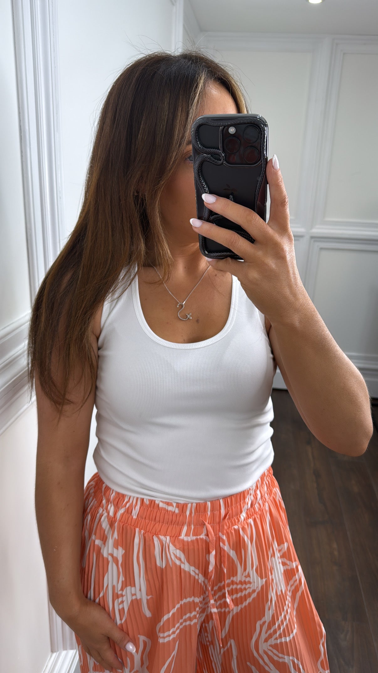 MACY white ribbed vest top