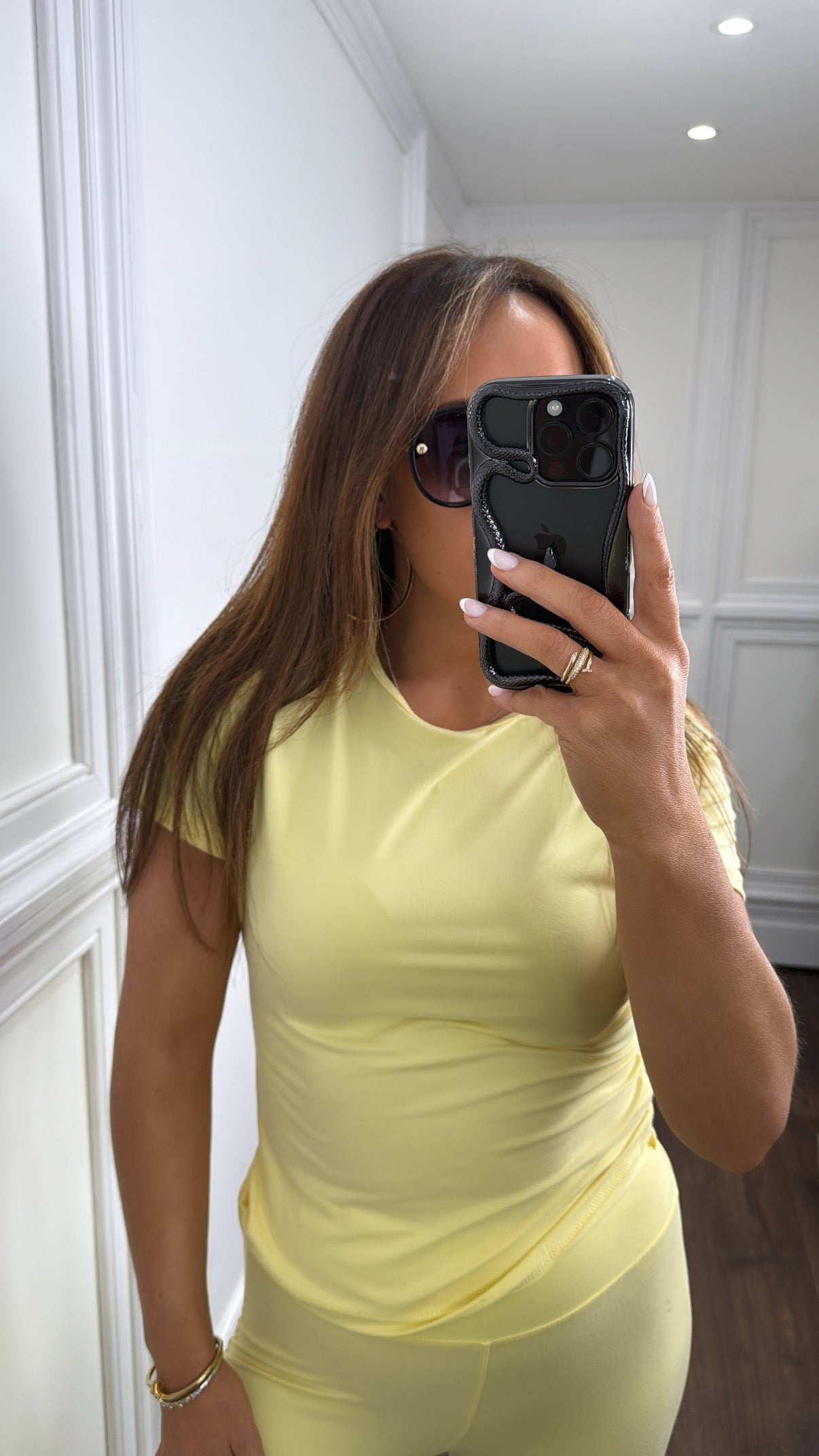 REMI lemon super soft tshirt and flared pants co-ord