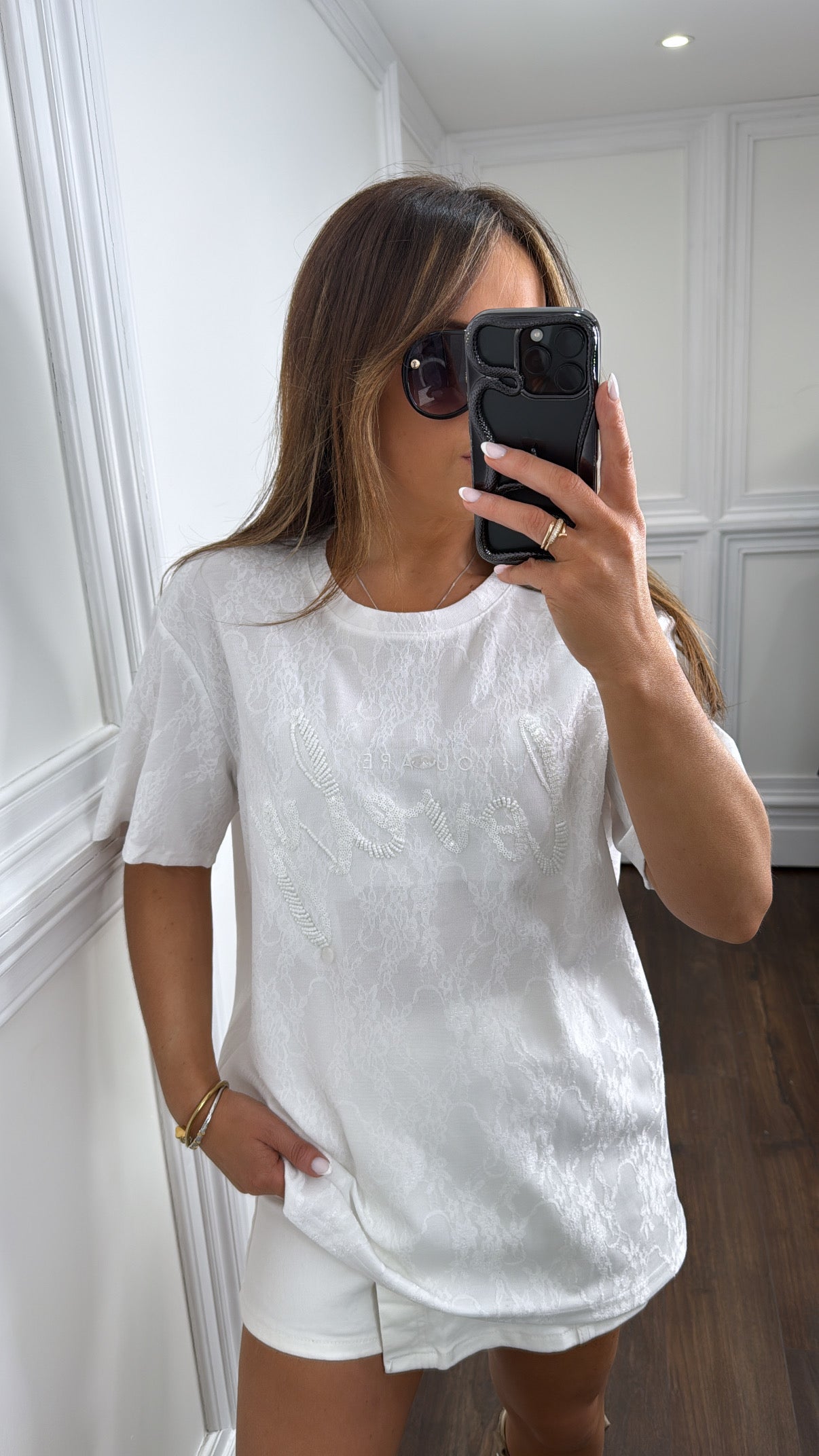 DINA white you are lovely tshirt