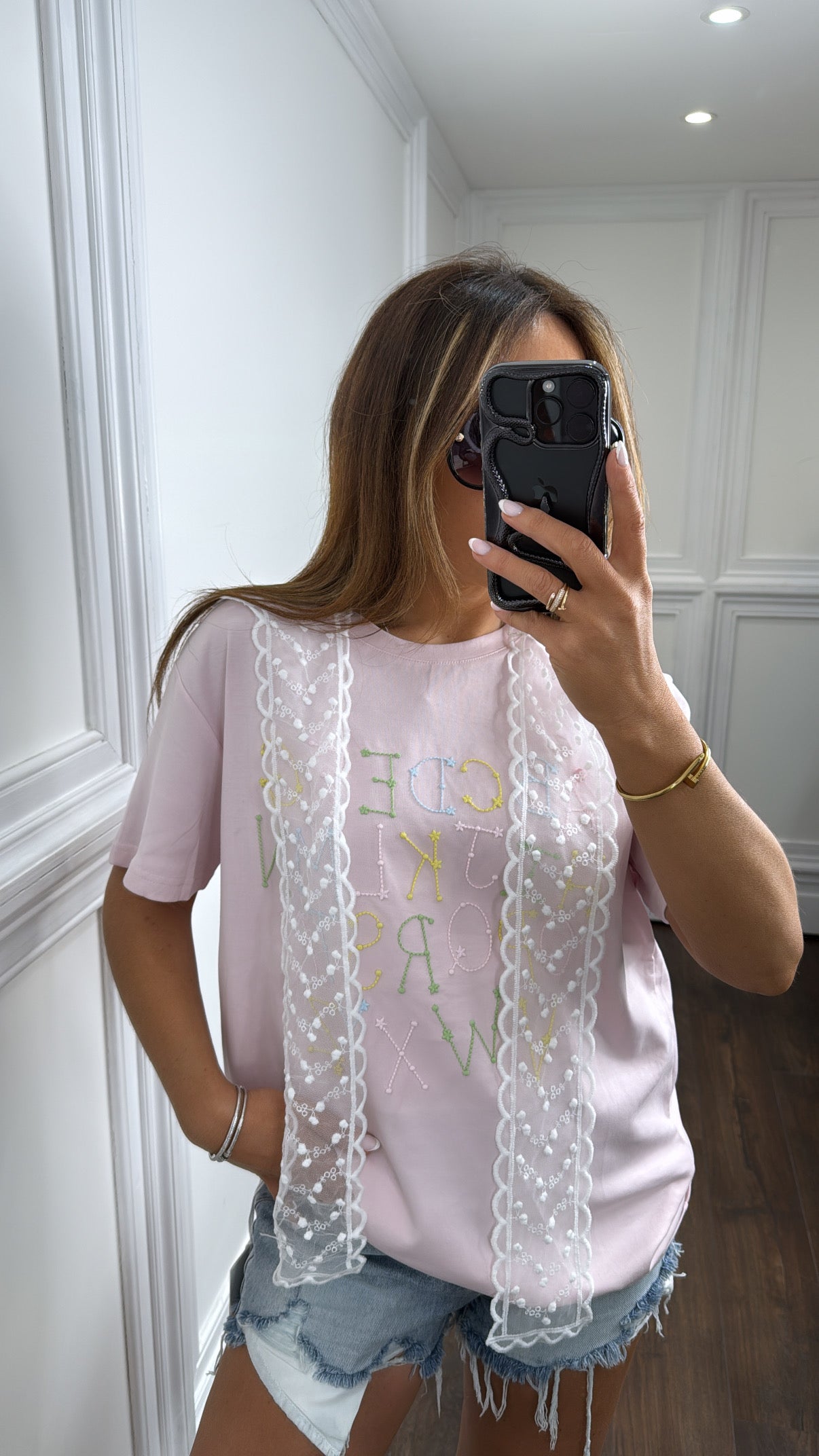 ABIGAIL pink alphabet t-shirt