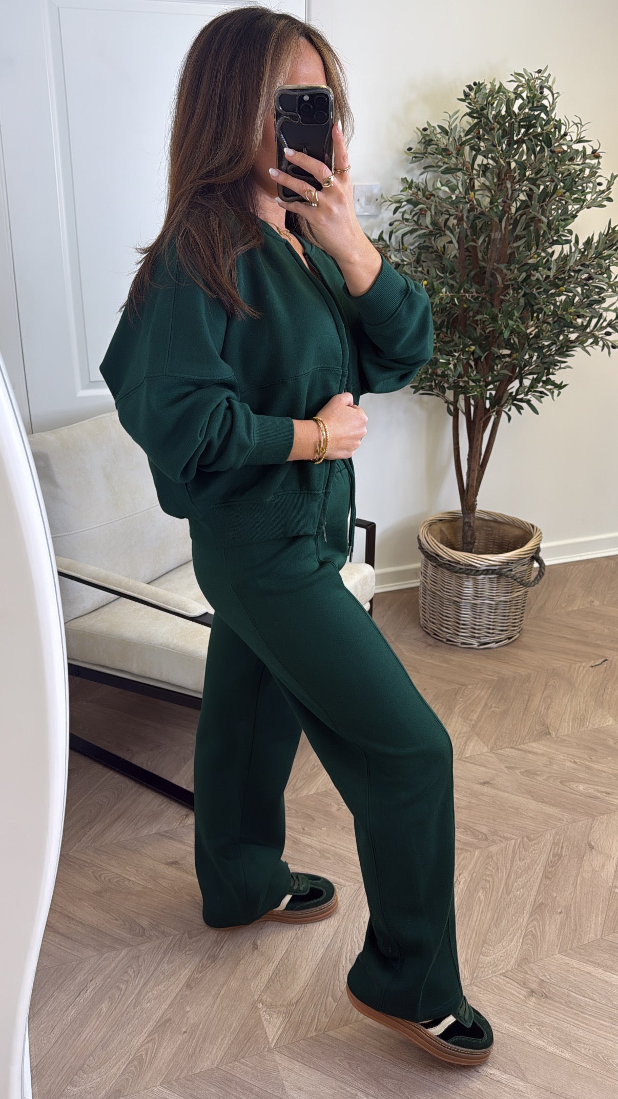 ELLEN forest green bomber and trouser lounge set