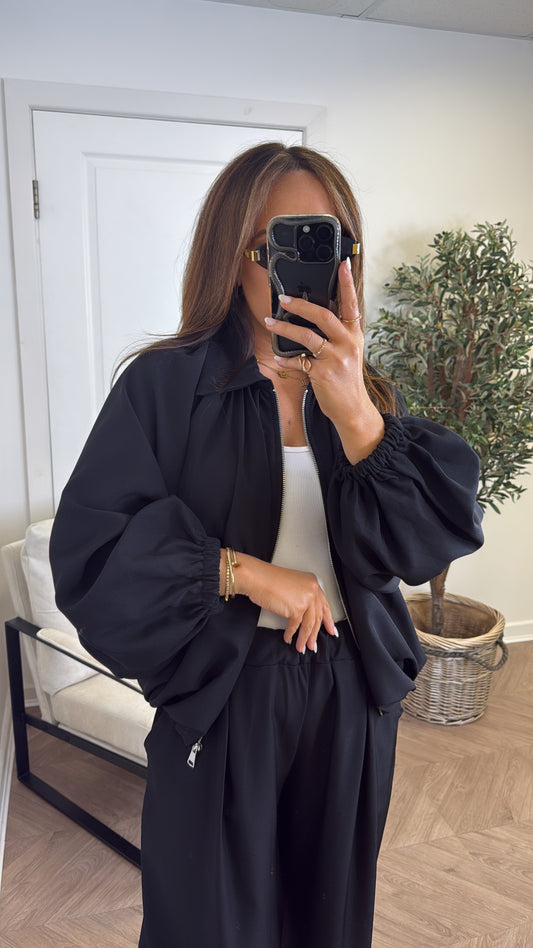 EVELYN black jacket and trousers co-ord