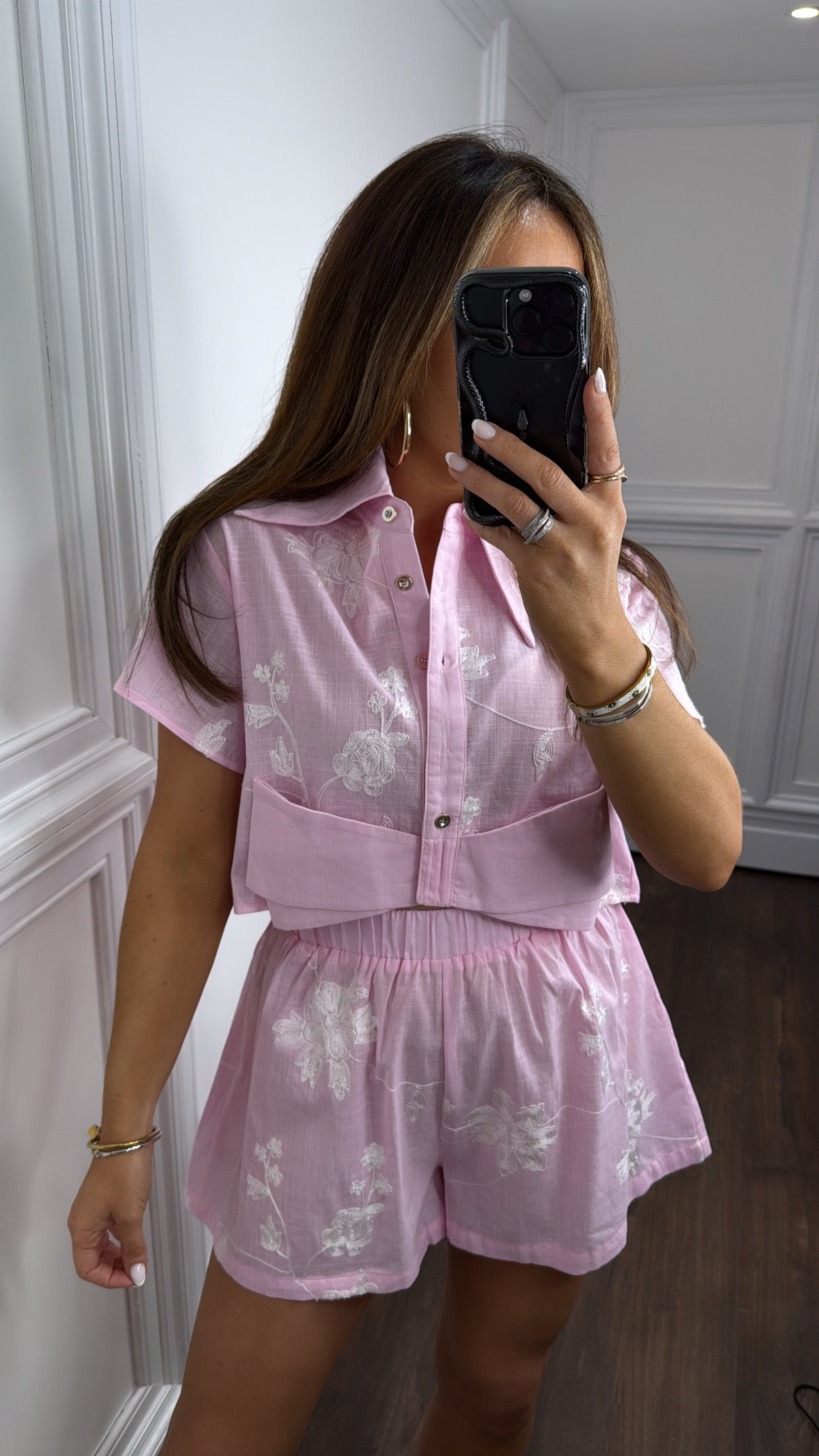 GEMMA pink statement collar co-ord