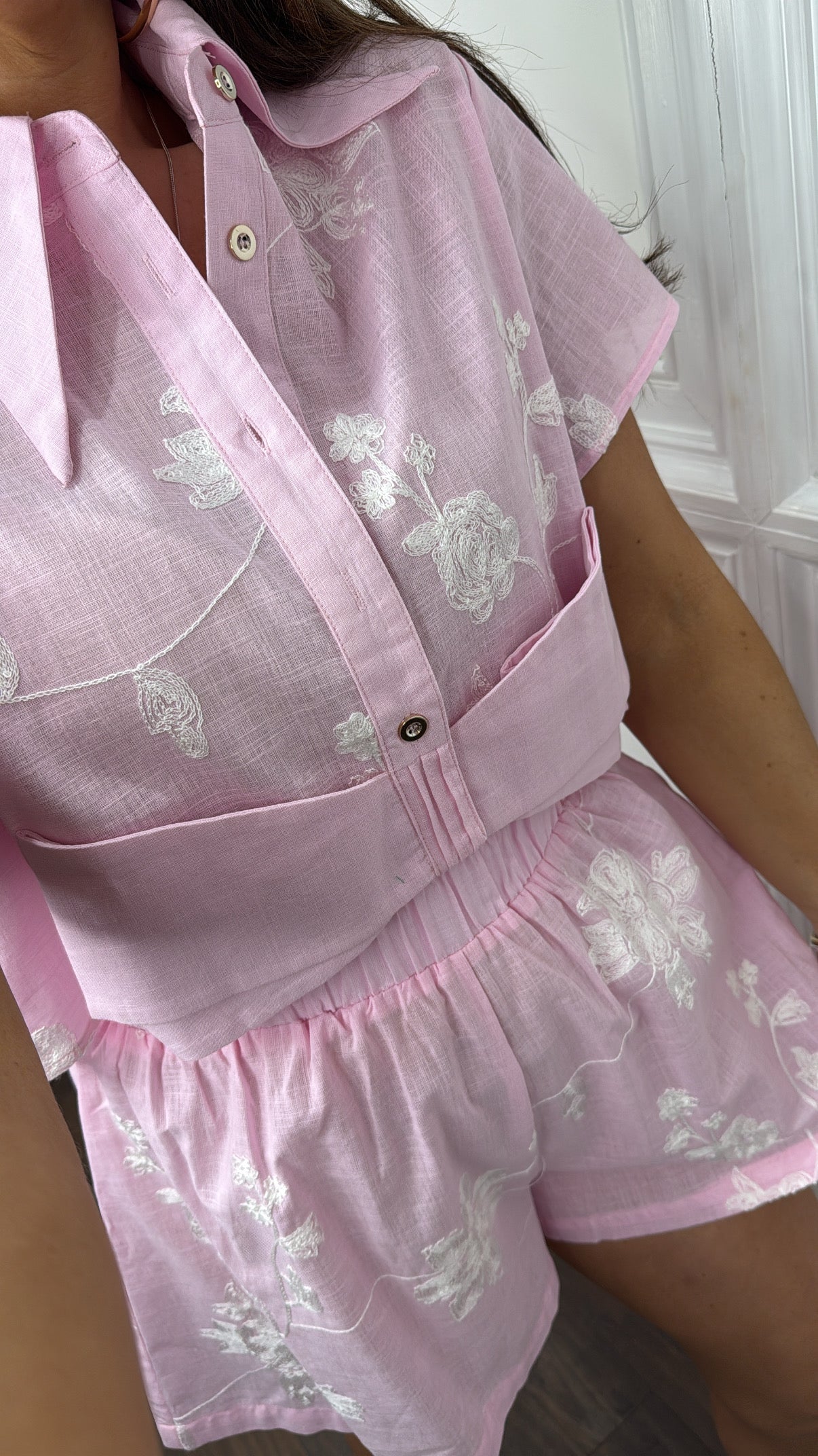 GEMMA pink statement collar co-ord