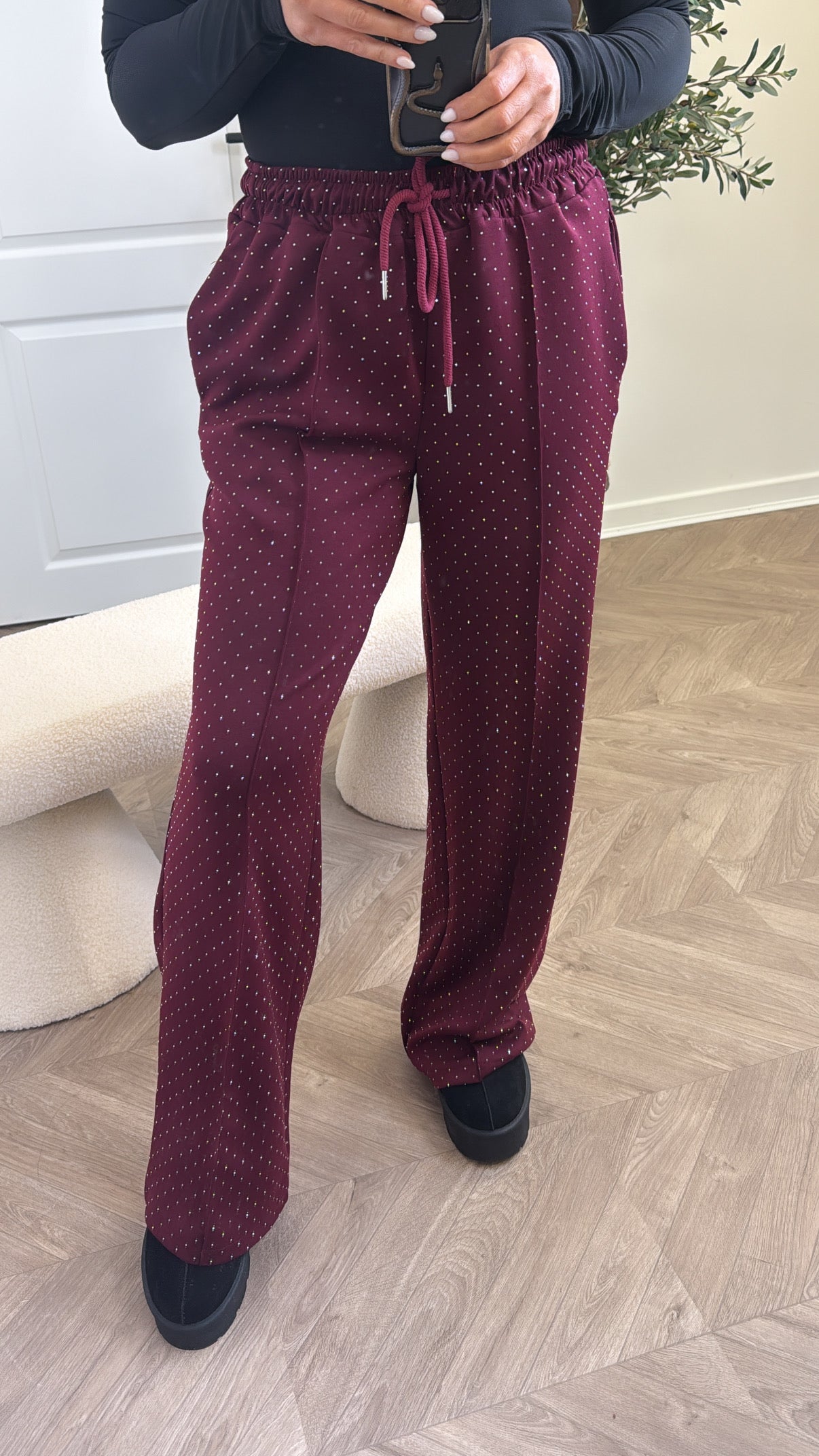 LIVVY burgundy stud super soft joggers