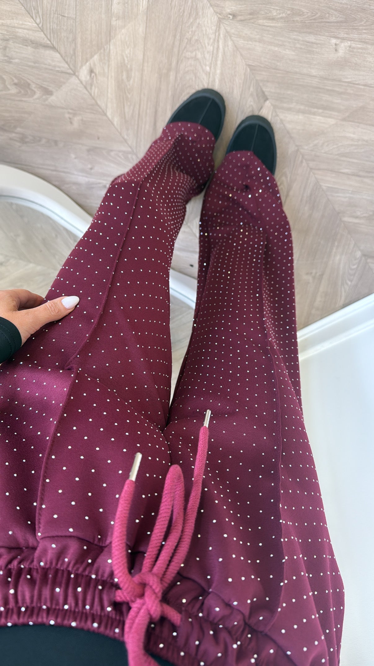 LIVVY burgundy stud super soft joggers