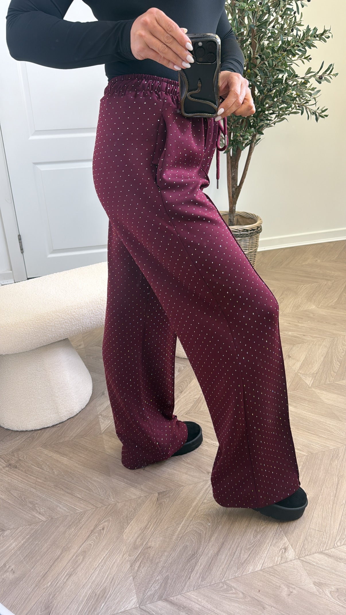 LIVVY burgundy stud super soft joggers