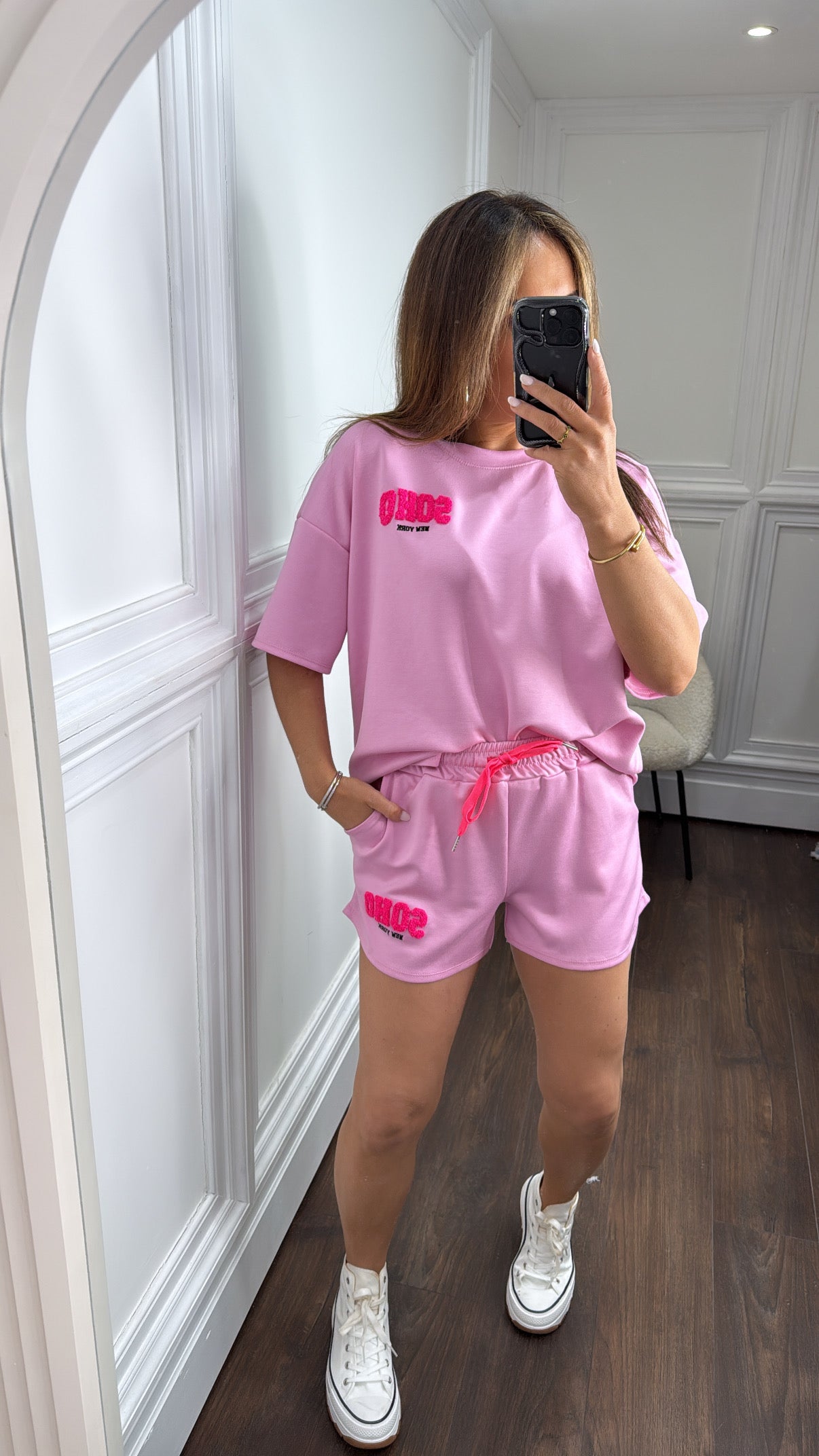 SOHO pink top and short co-ord