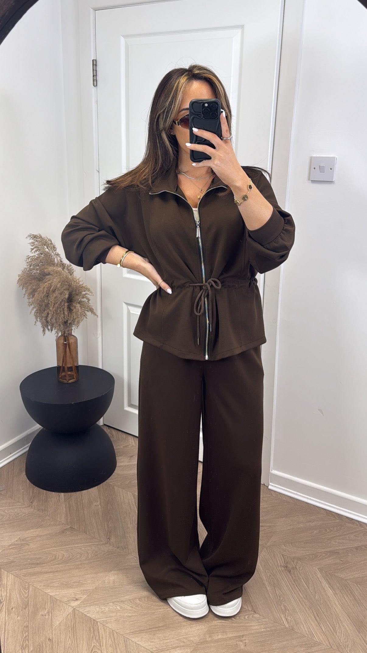SABRINA brown jacket and joggers tracksuit