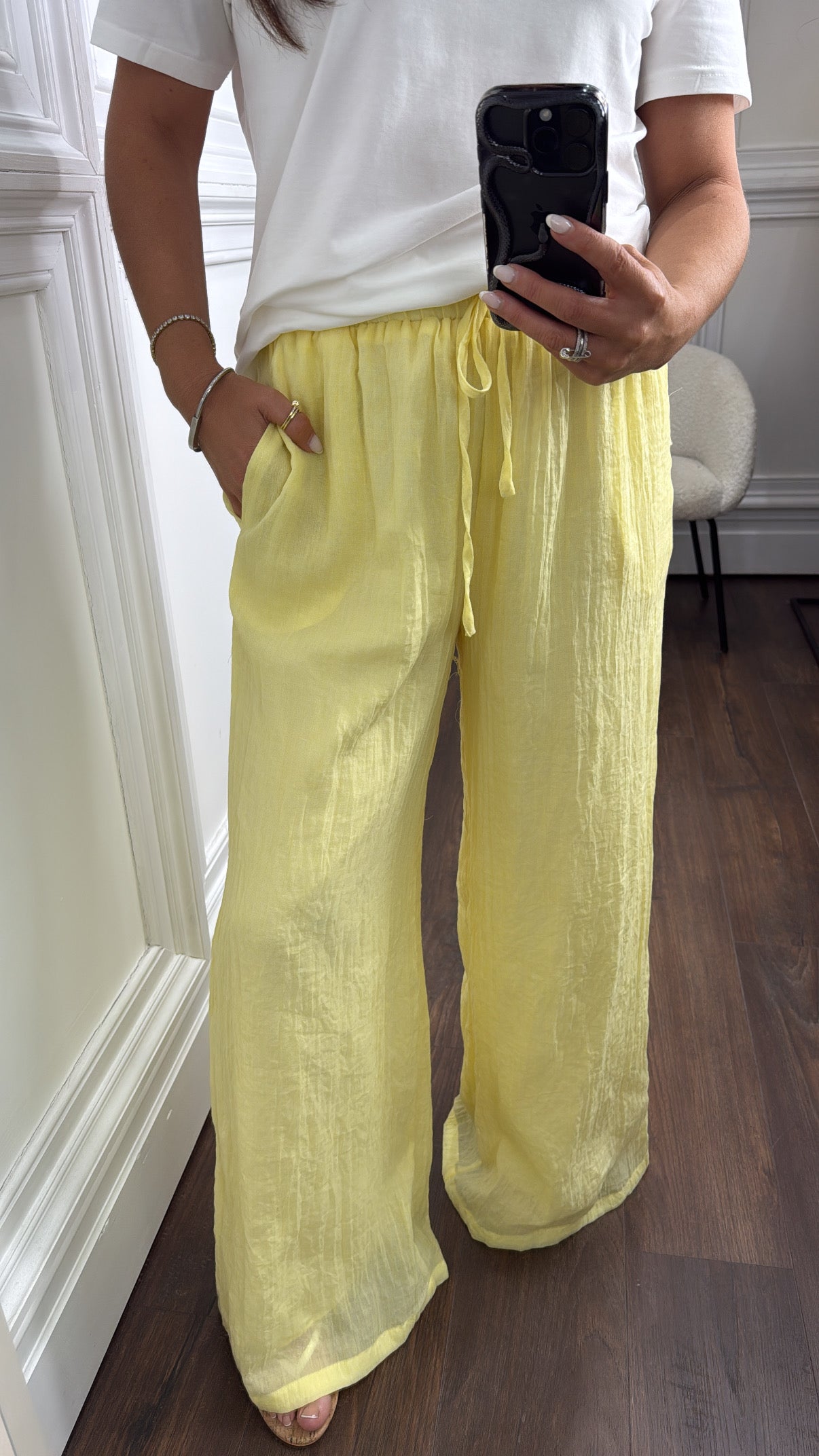 LARNE lemon wide leg trousers