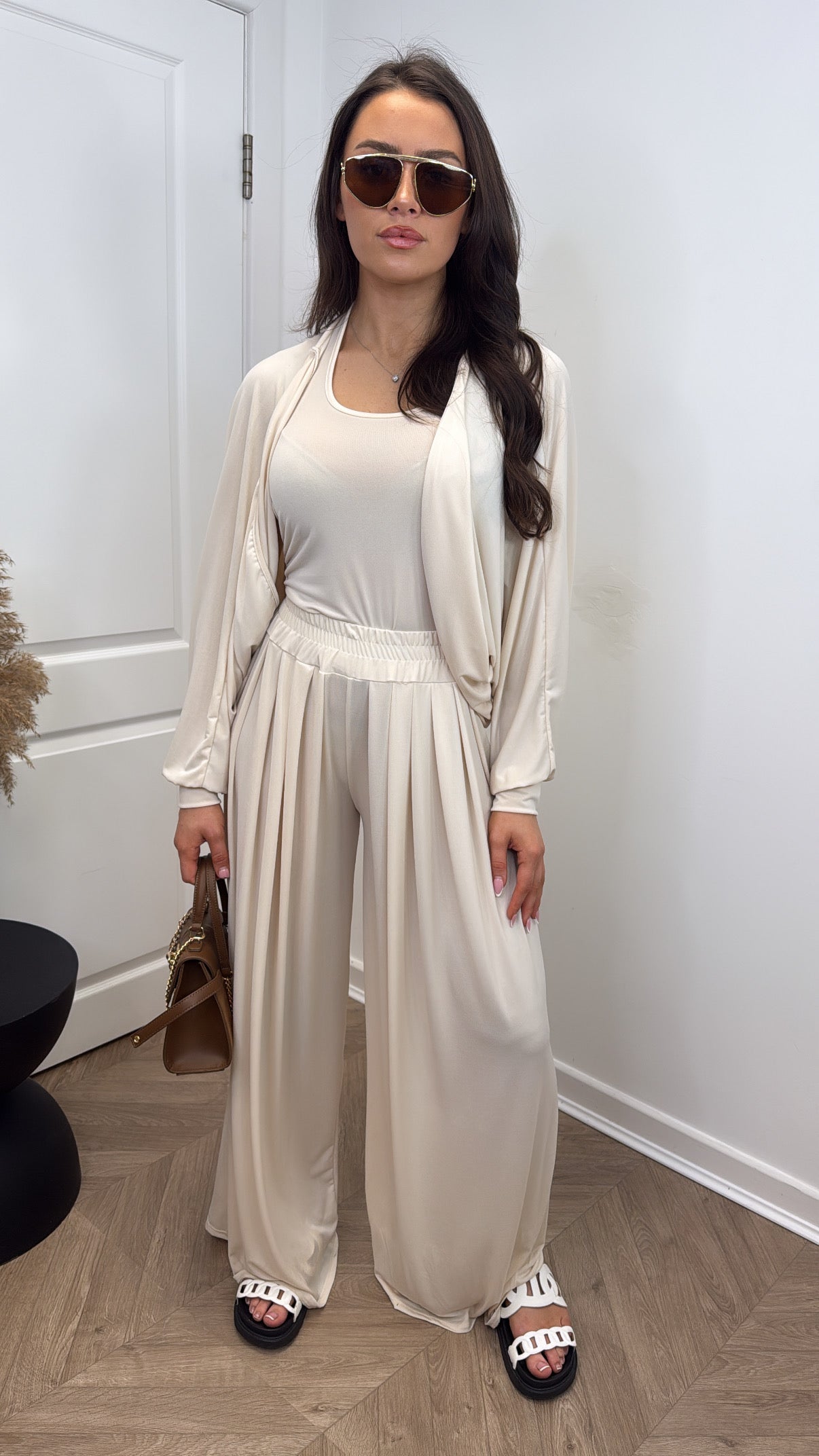 ANGELINE beige three piece co-ord