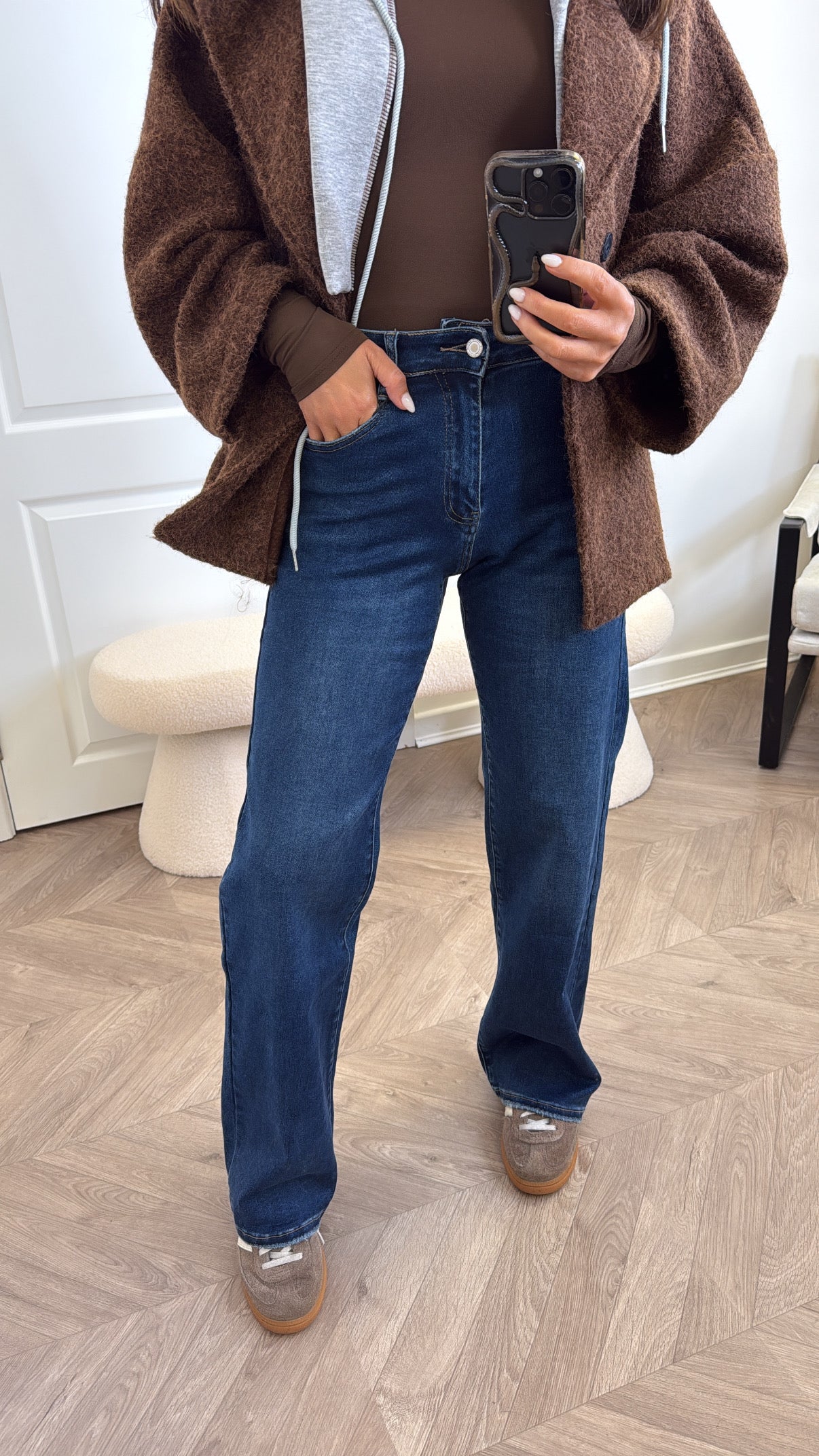 DANIKA dark blue denim wide leg jeans