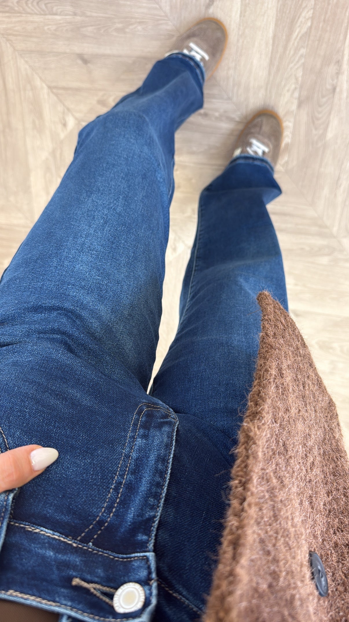 DANIKA dark blue denim wide leg jeans