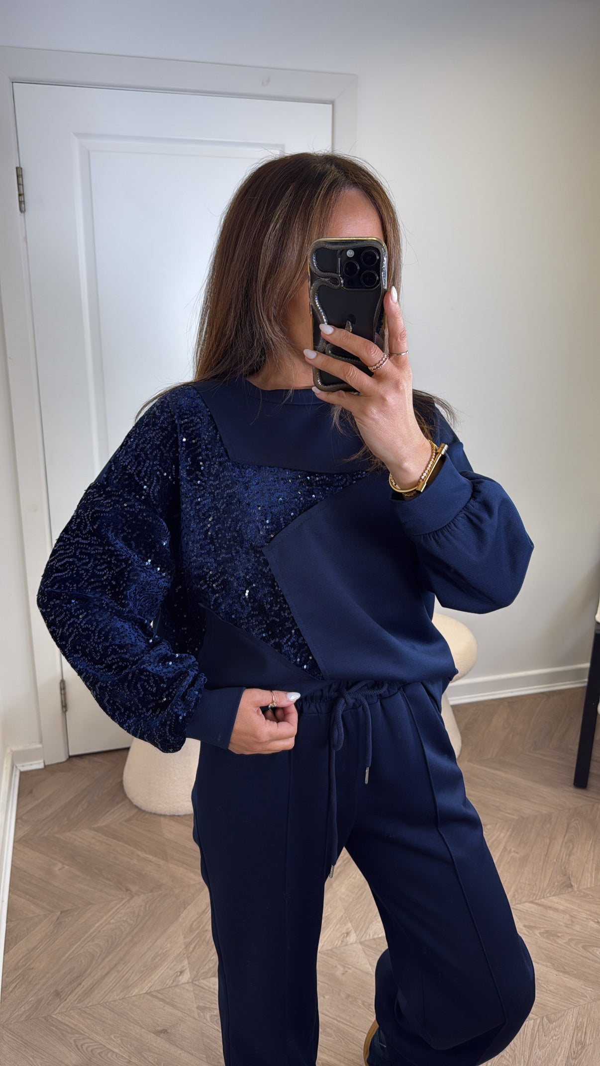 STARSTRUCK navy sequin star lounge set
