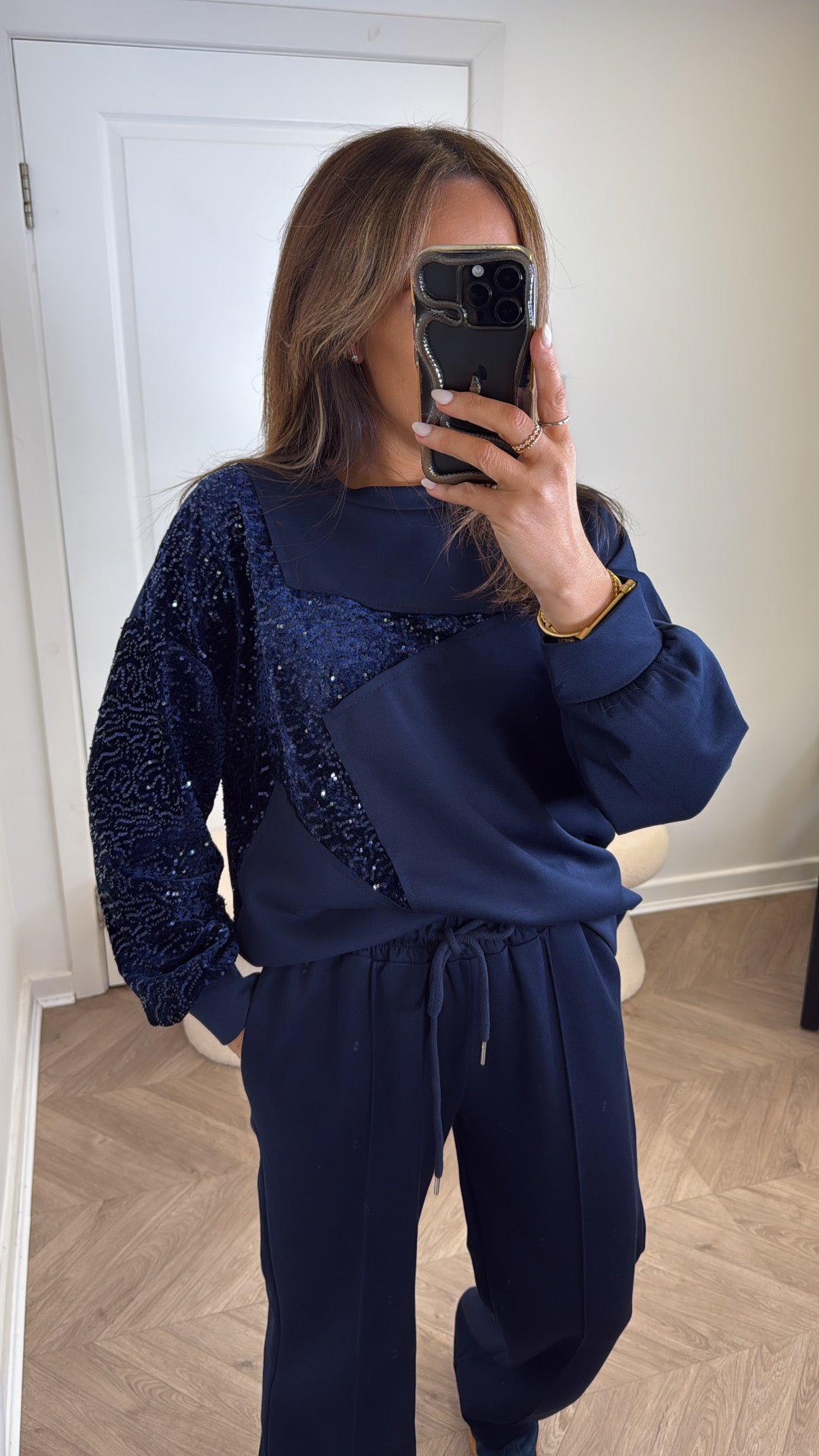 STARSTRUCK navy sequin star lounge set