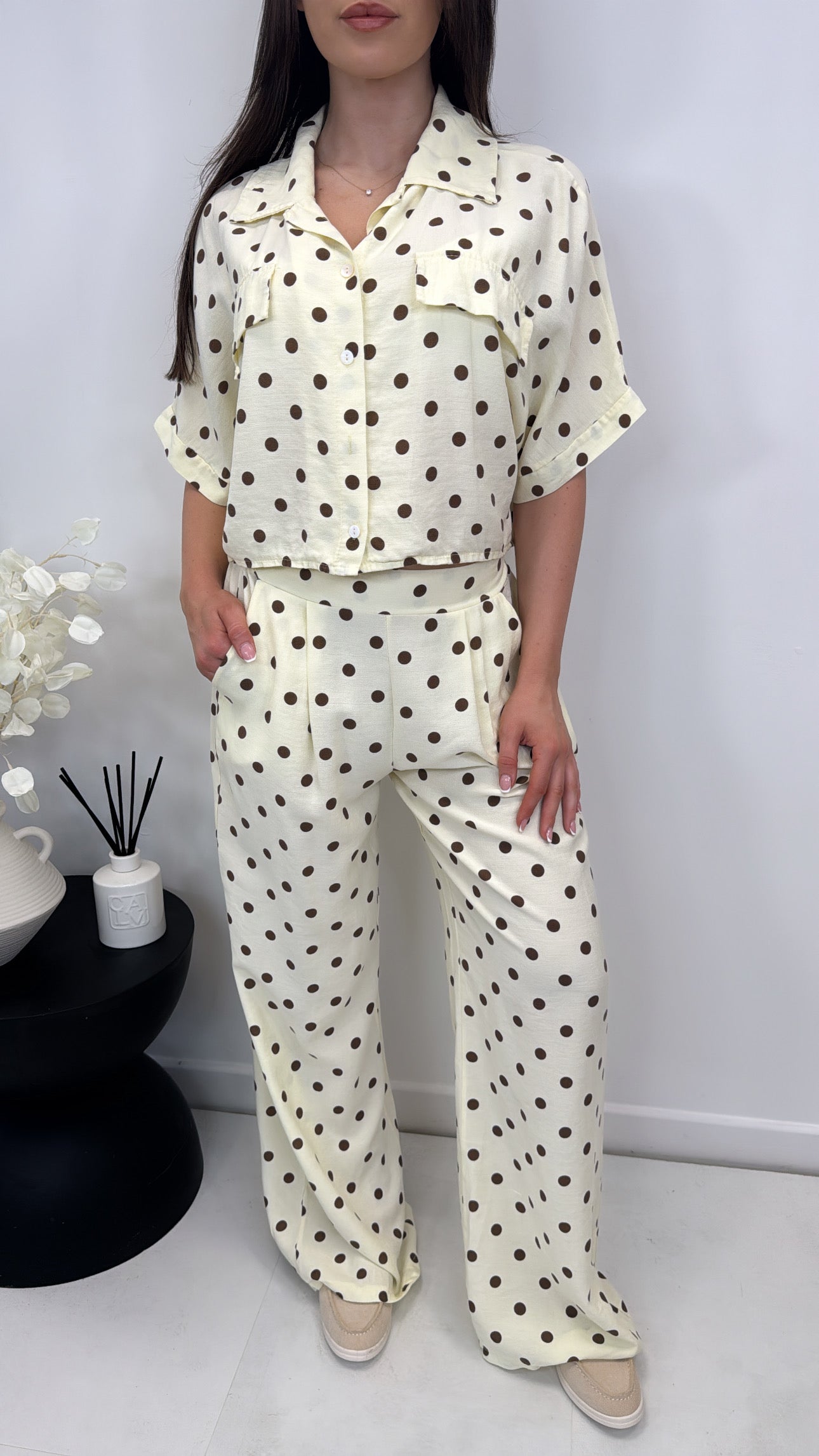 MADDISON lemon polka dot co-ord