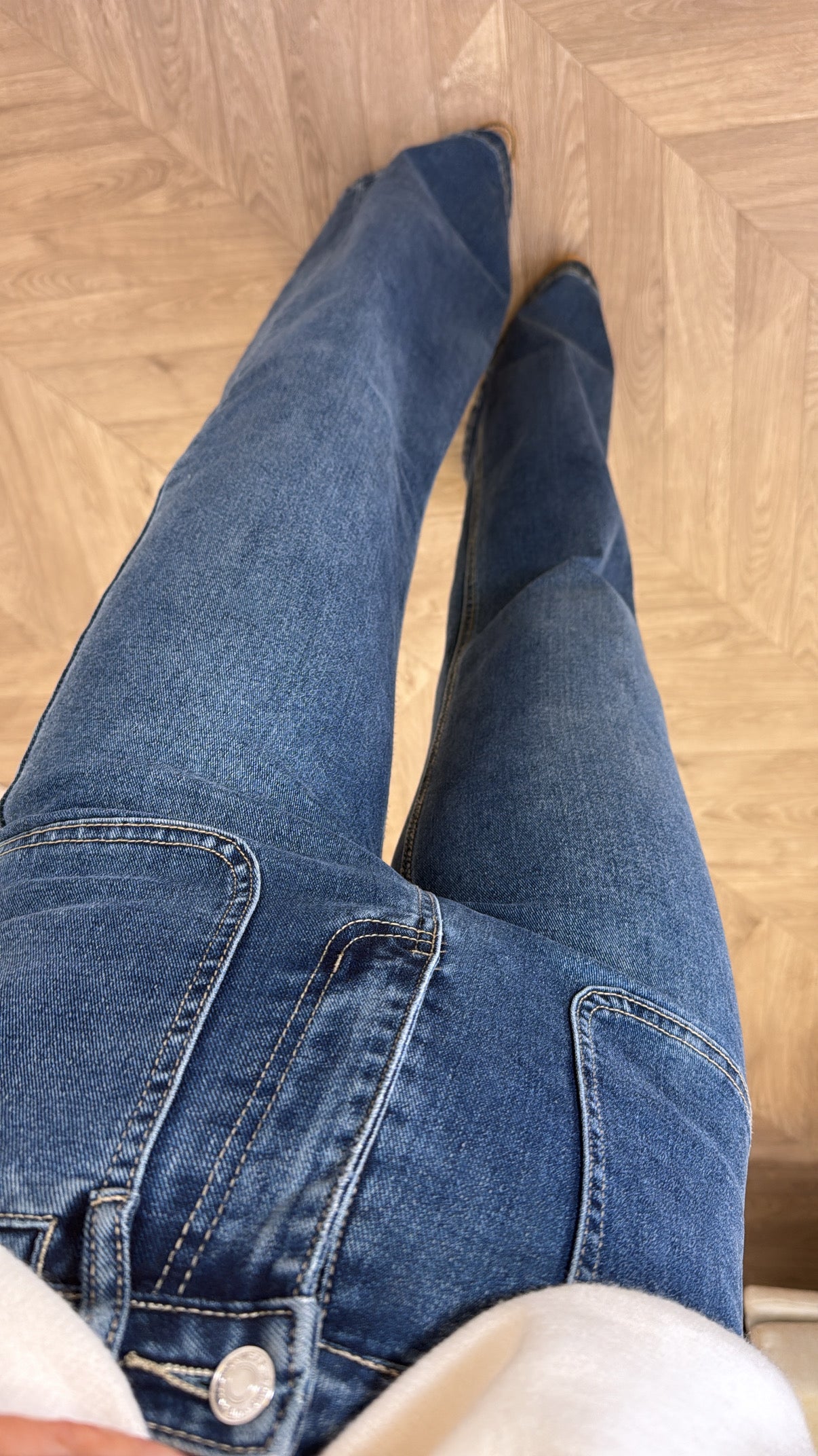 KEISHA dark blue wide leg denim jeans