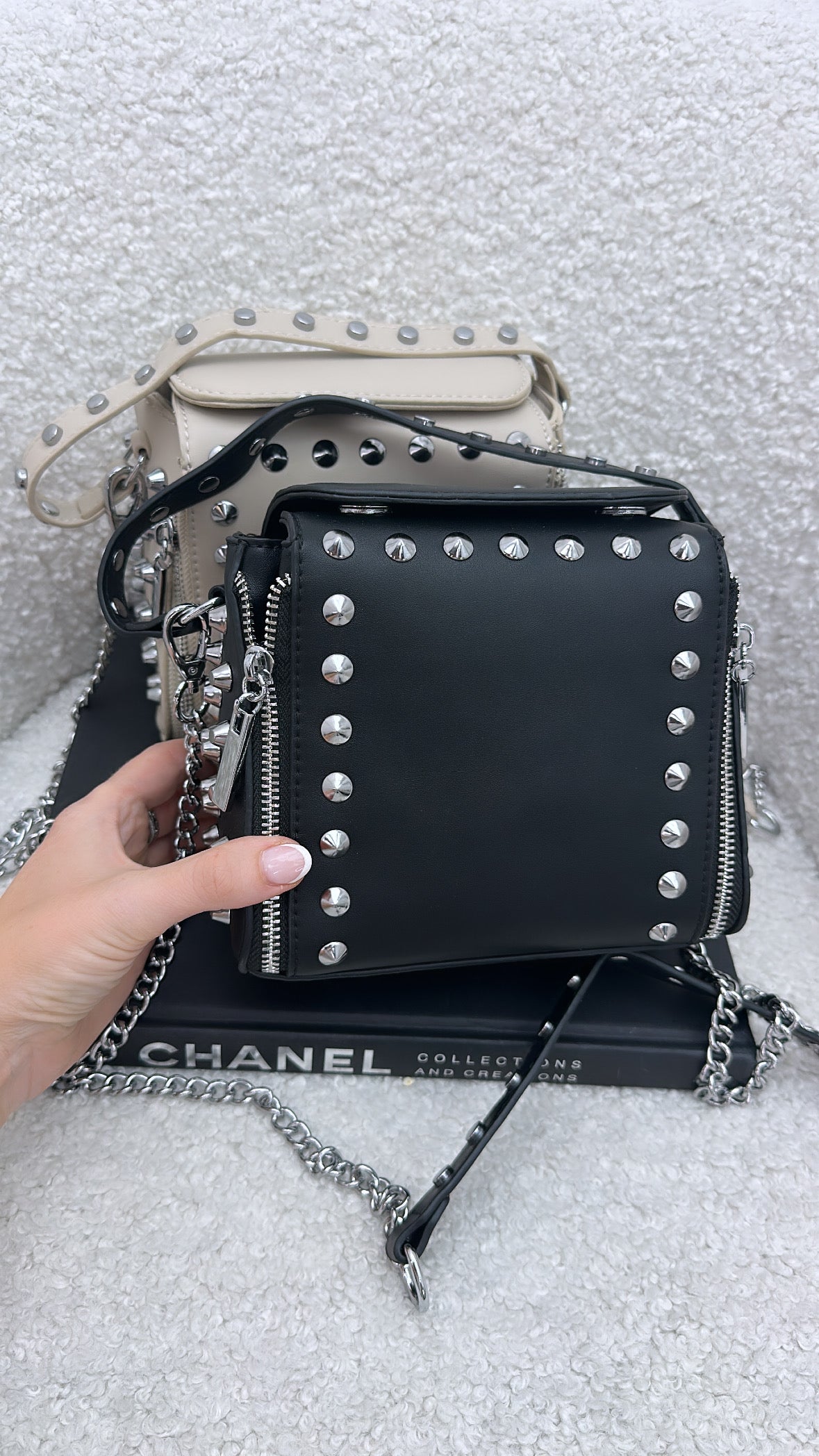 Zara - Studded Crossbody Wallet Bag - Black - Women