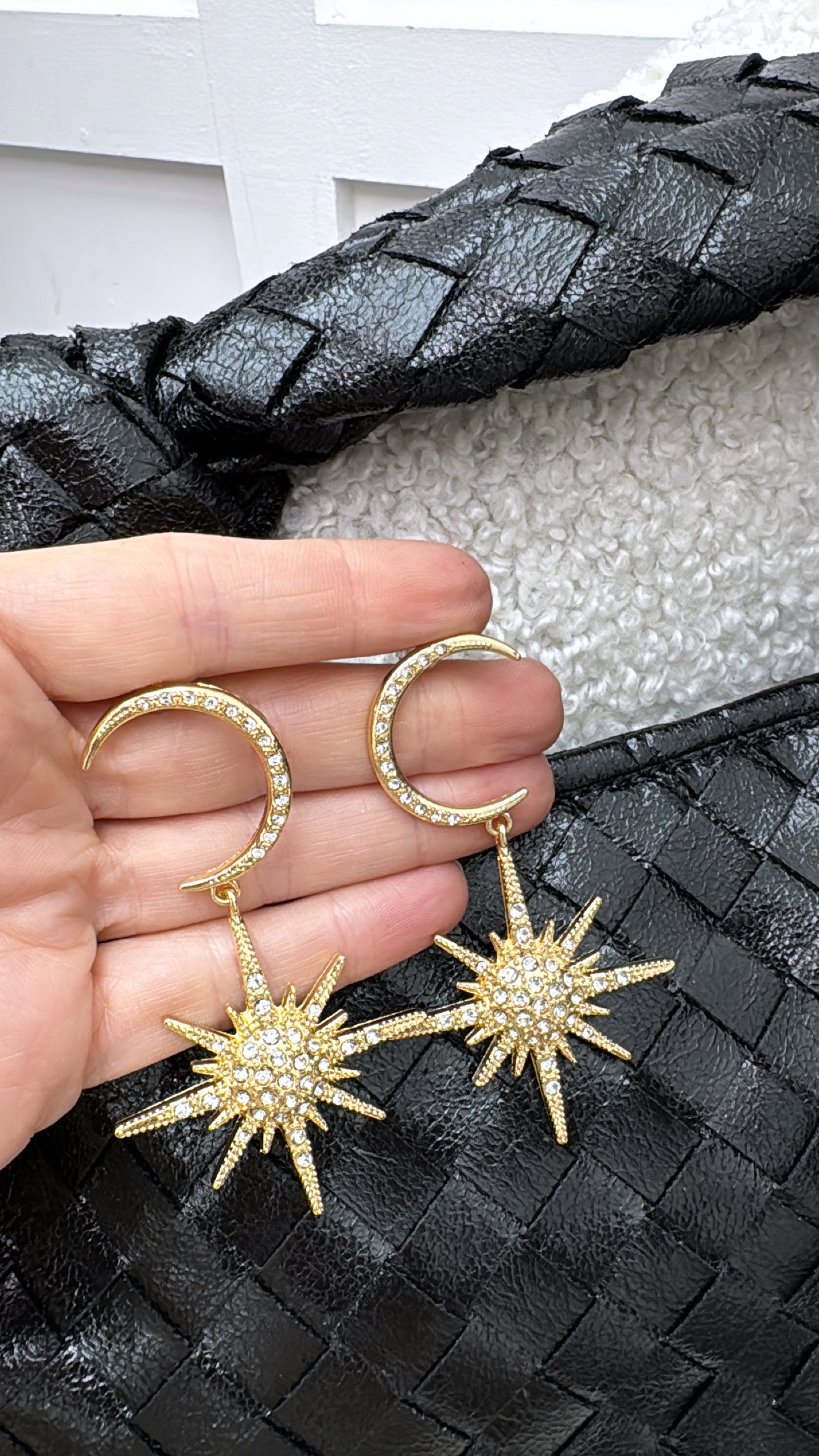 ALEX gold moon and star earrings