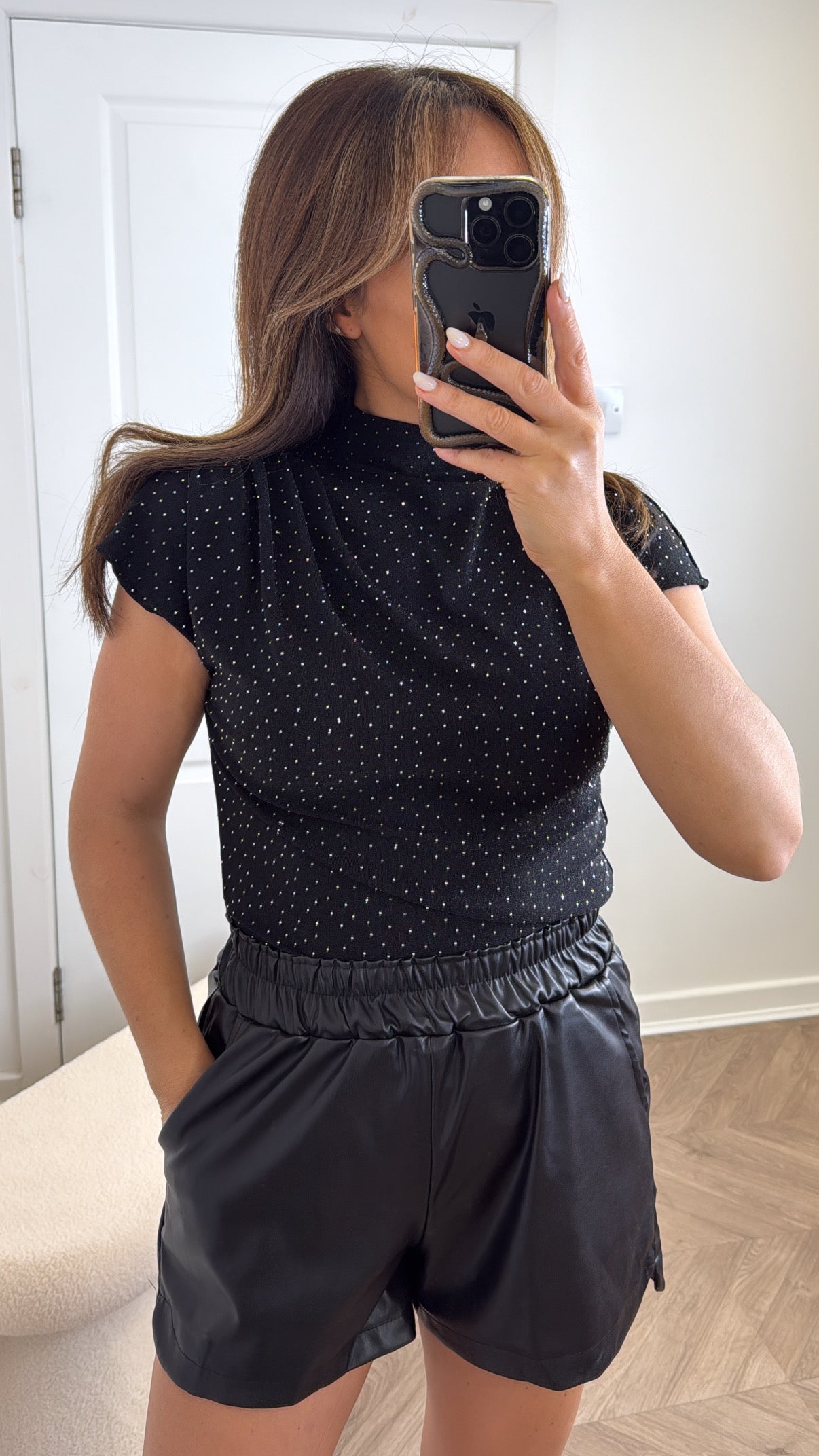 KATIE black lurex sparkle top
