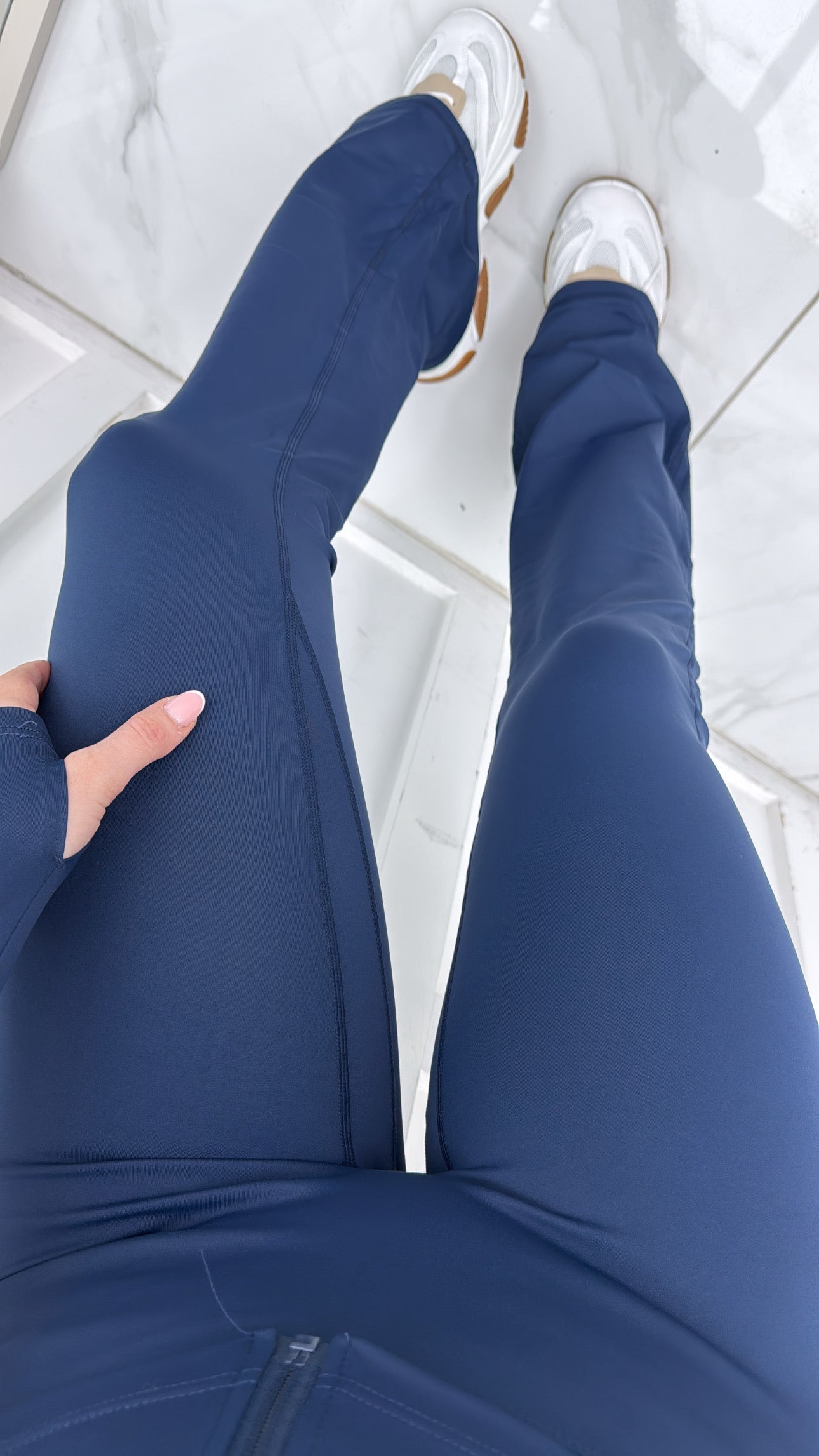 EMMIE navy jacket and flare leggings gym set