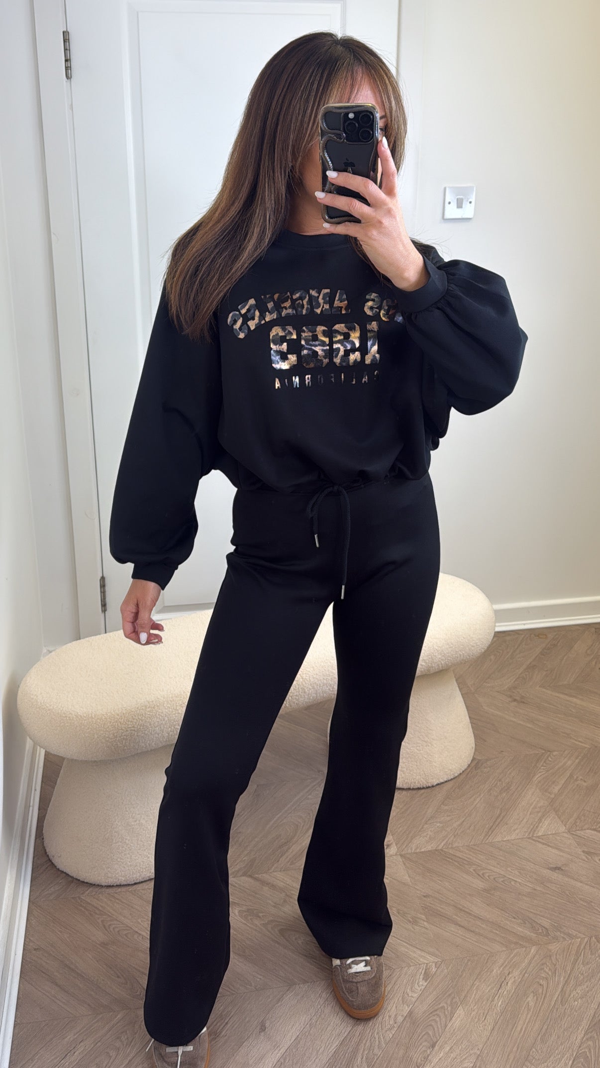 LOS ANGELES 1983 black flare lounge set