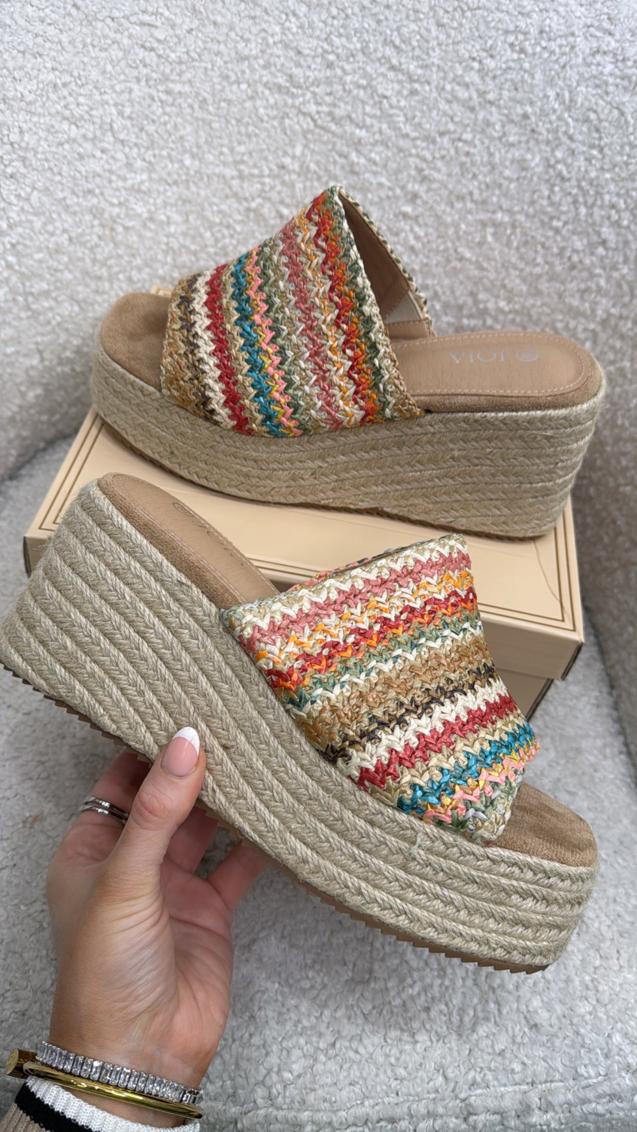 MIAMI multi colour espadrille wedges