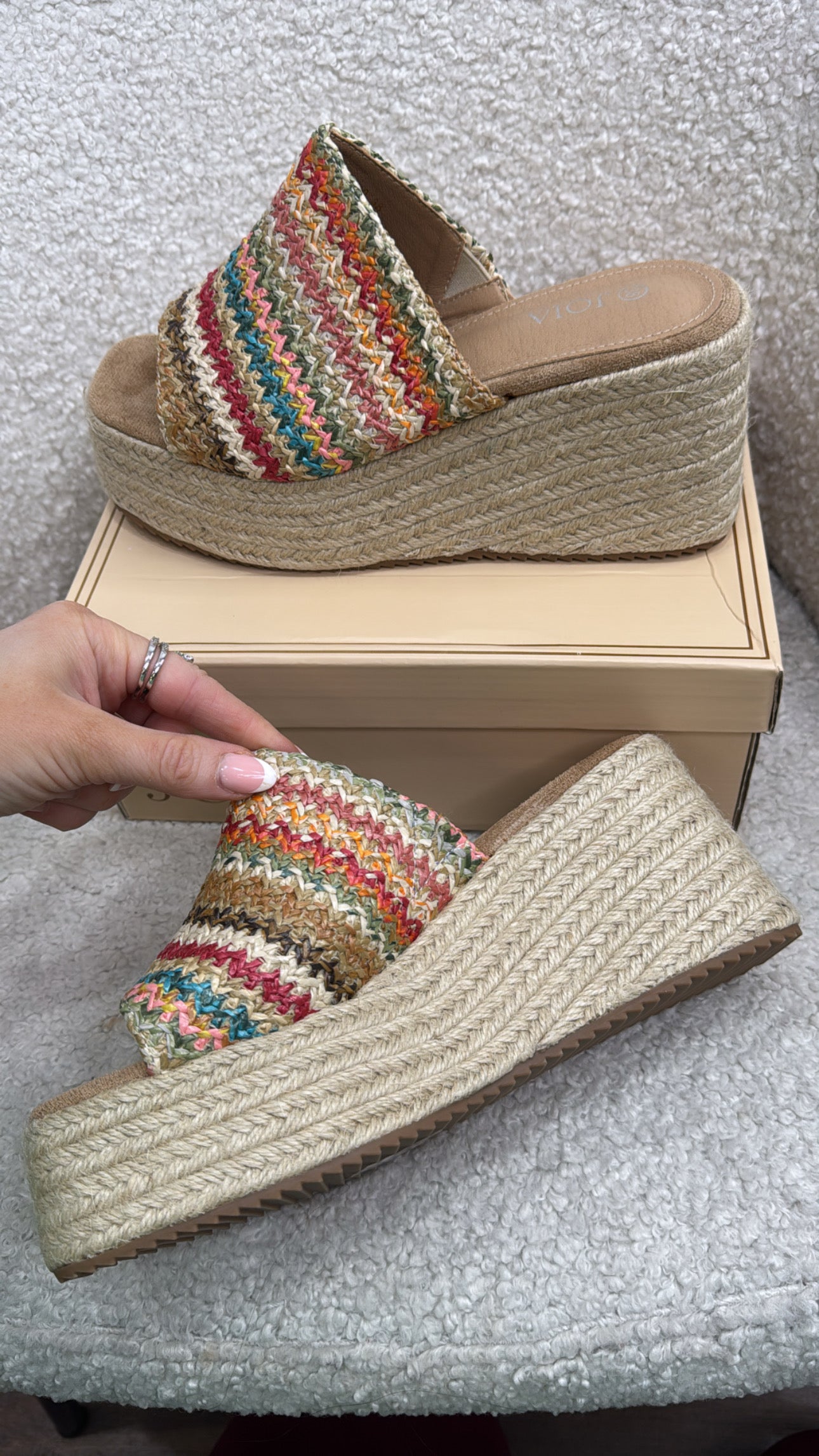 MIAMI multi colour espadrille wedges