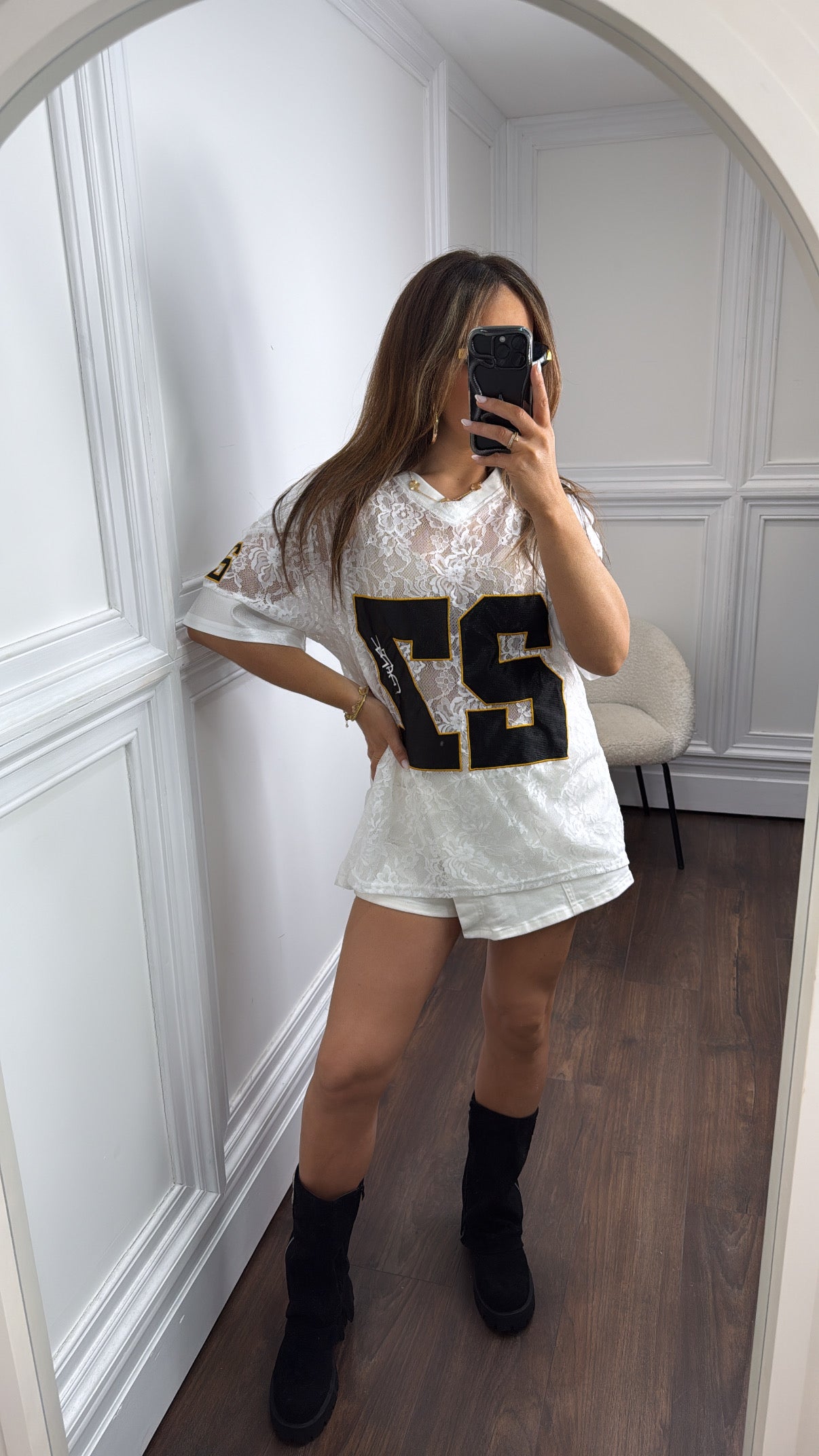 CORIN white lace 27 top