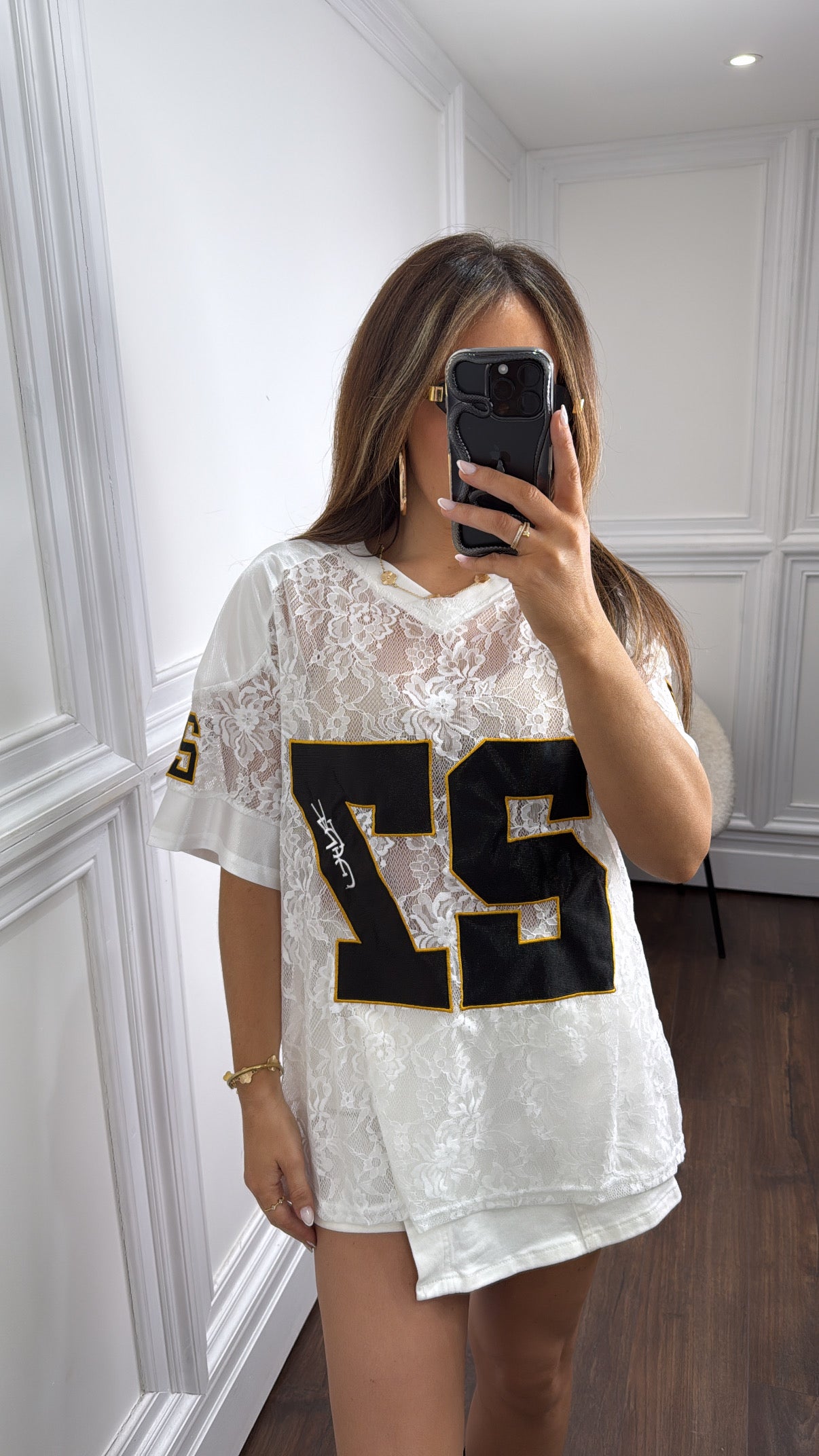 CORIN white lace 27 top