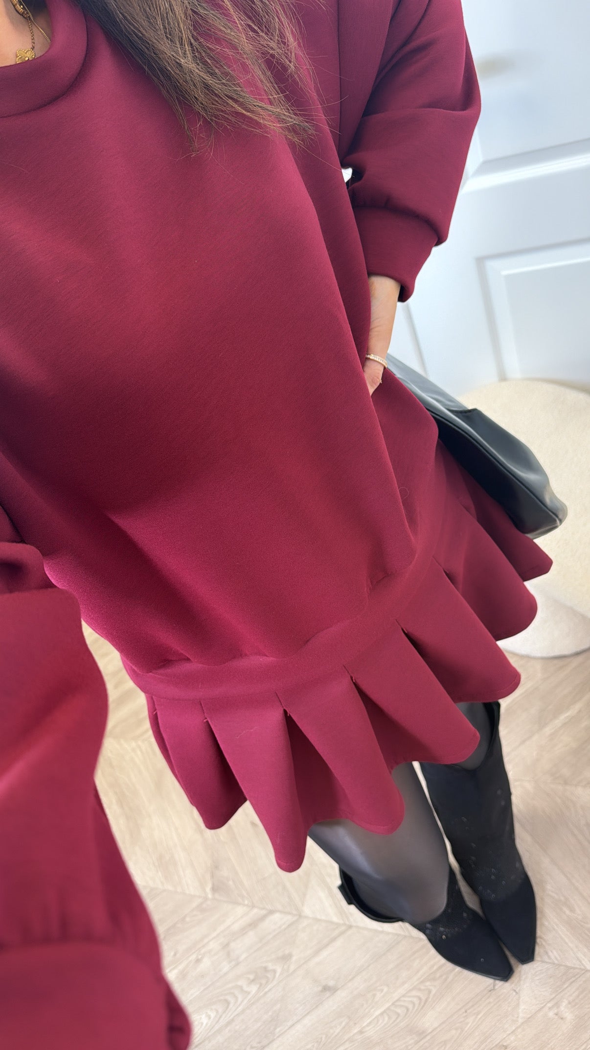 SARAH burgundy sweatshirt dress