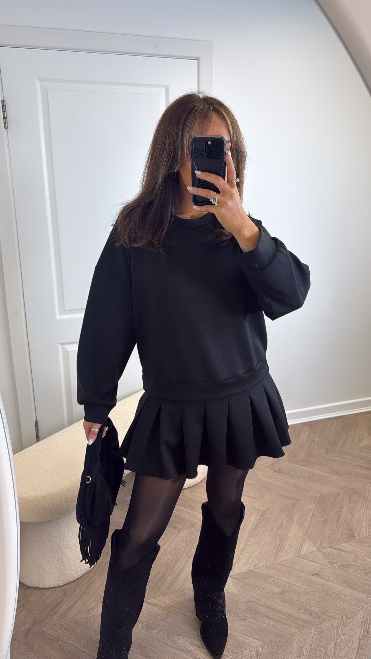 SARAH black sweatshirt dress