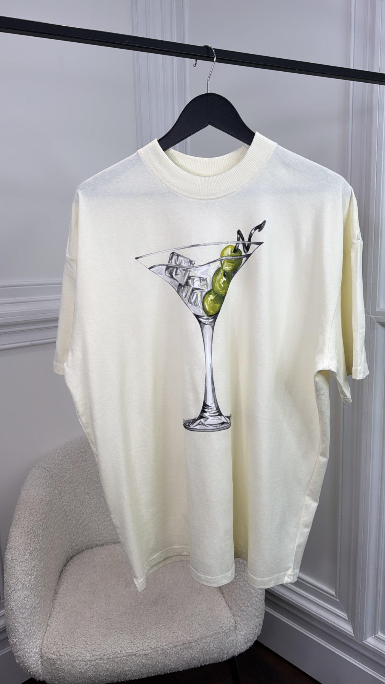 MARTINI cream graphic oversize t-shirt