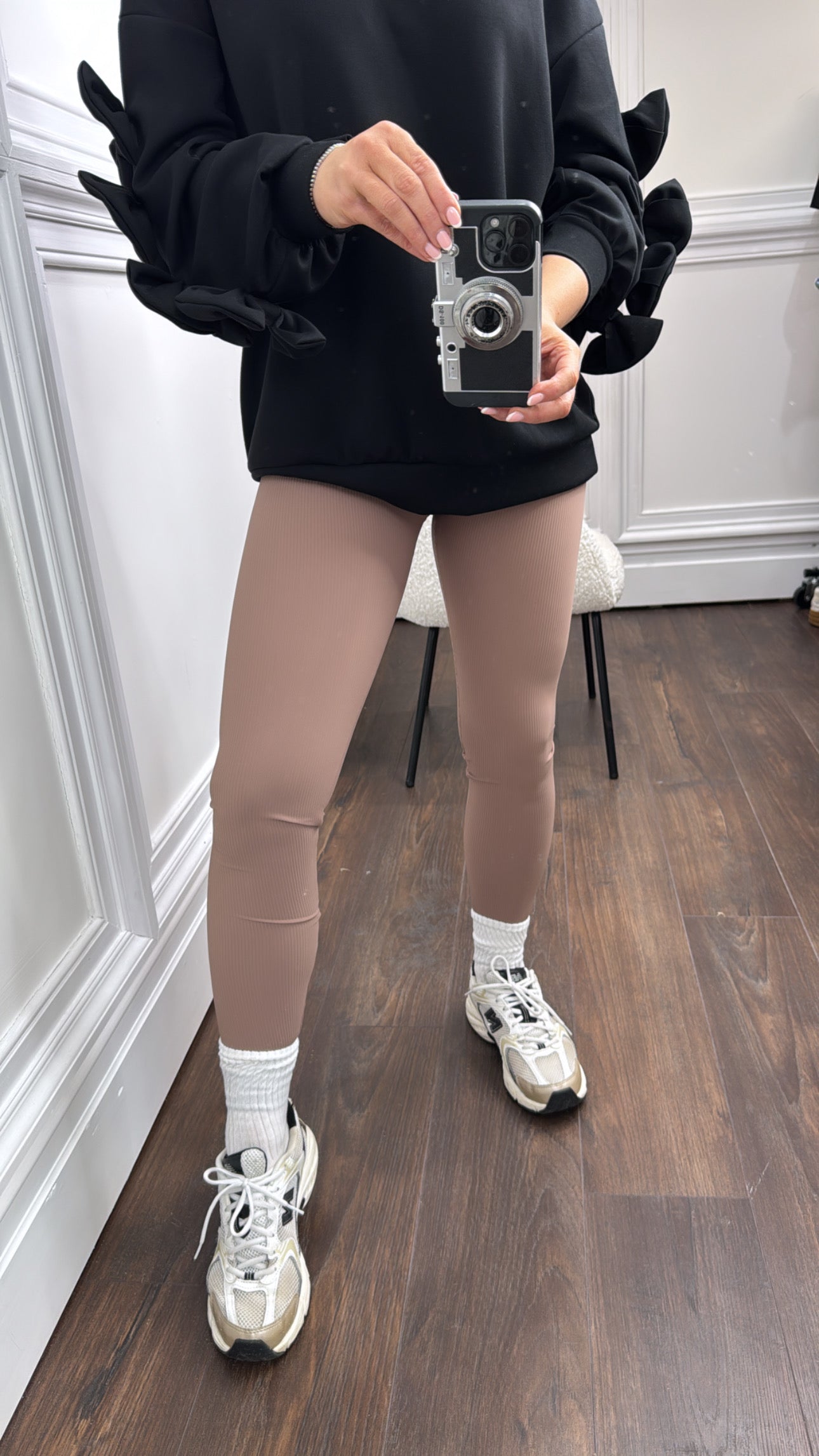 LAYLA mauve high waist ribbed leggings