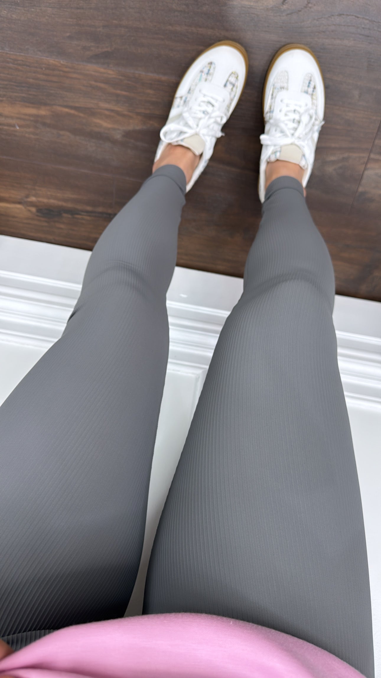 LAYLA grey high waist ribbed leggings