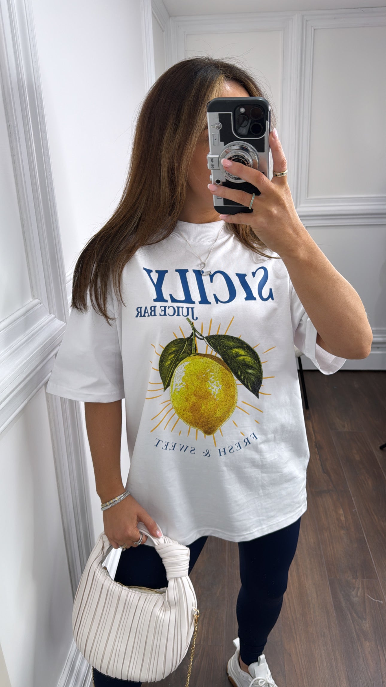 SICILY white logo oversized t-shirt