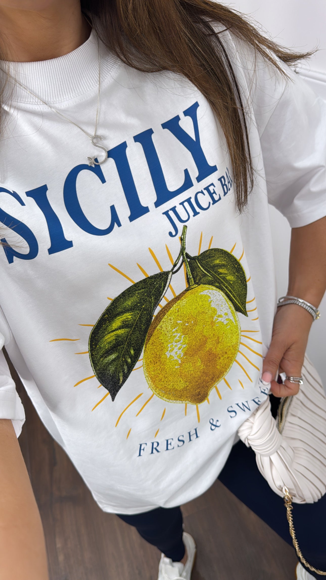 SICILY white logo oversized t-shirt
