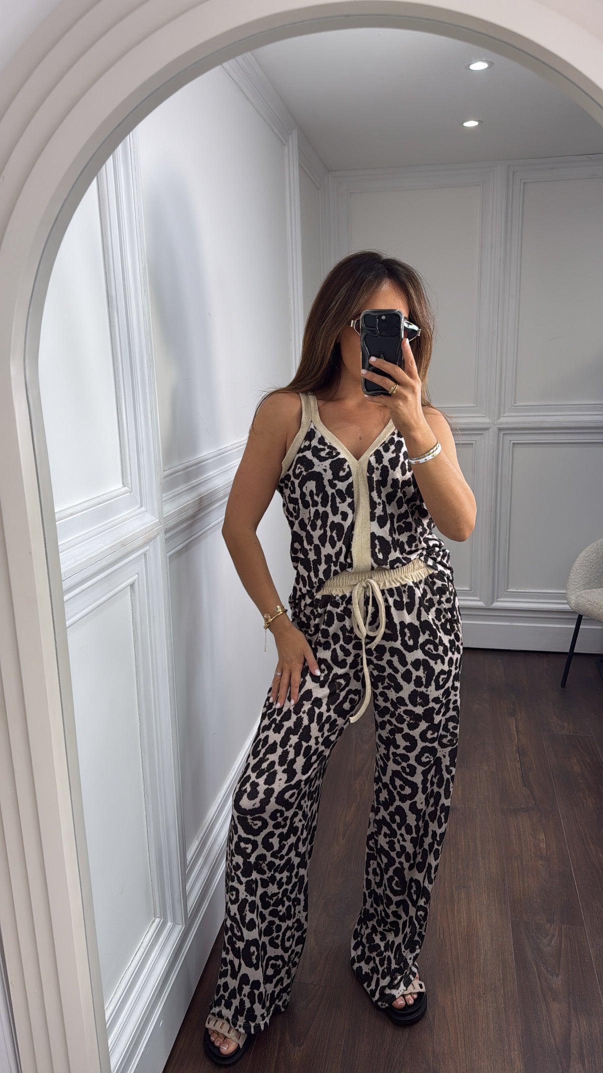 DARLA leopard top and wide leg trouser co-ord