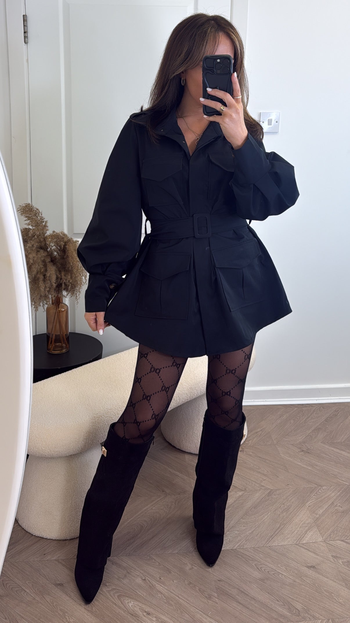 SERAFINA black belted utility jacket