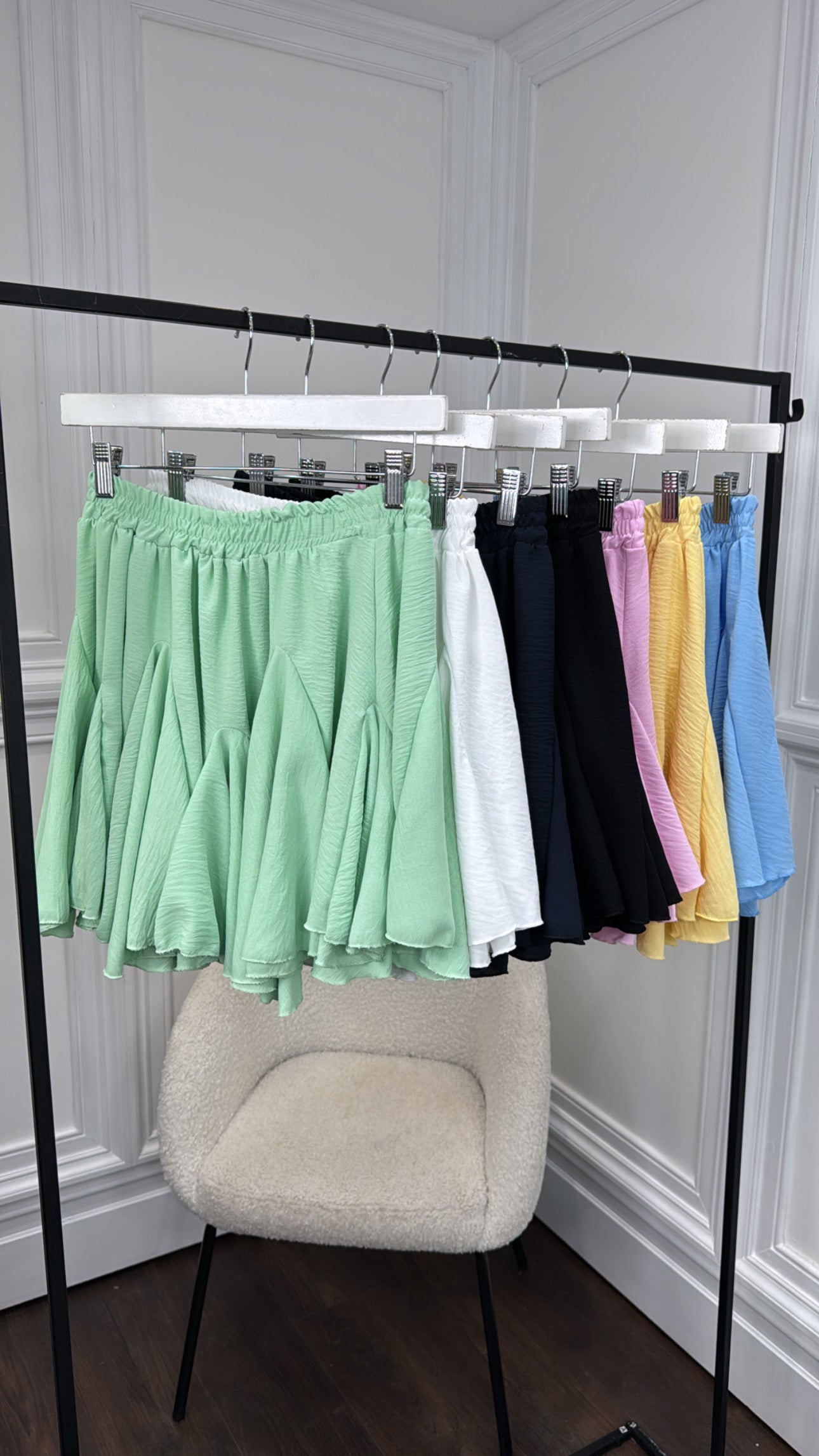 ALYSHA mint green ruffle skirt