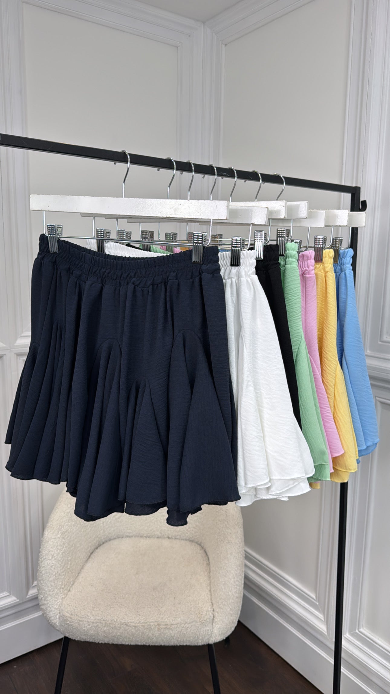 ALYSHA navy ruffle skirt