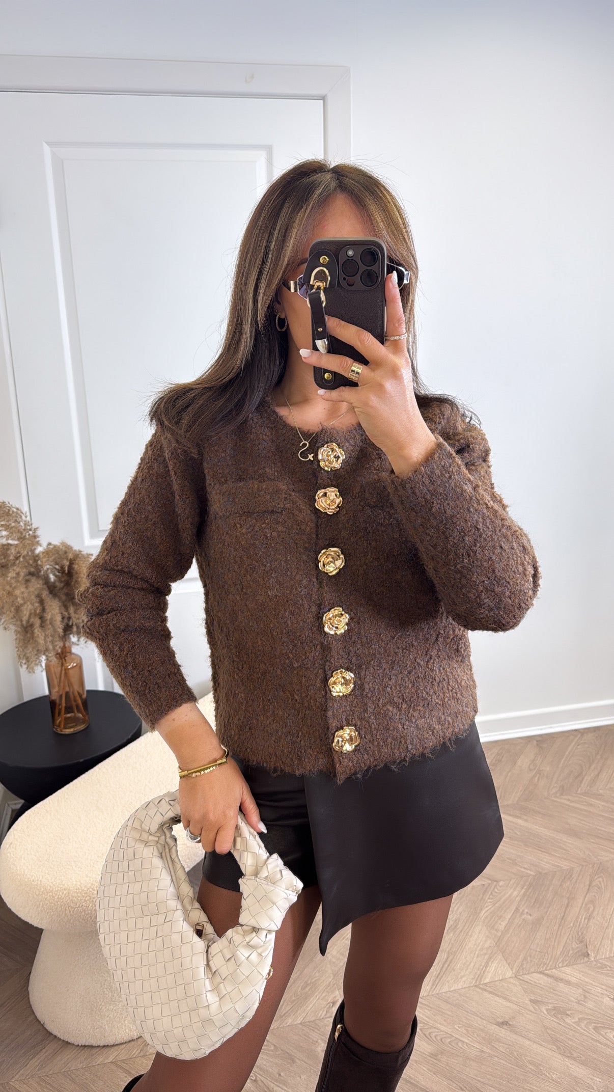 SIAN brown soft knit cardigan