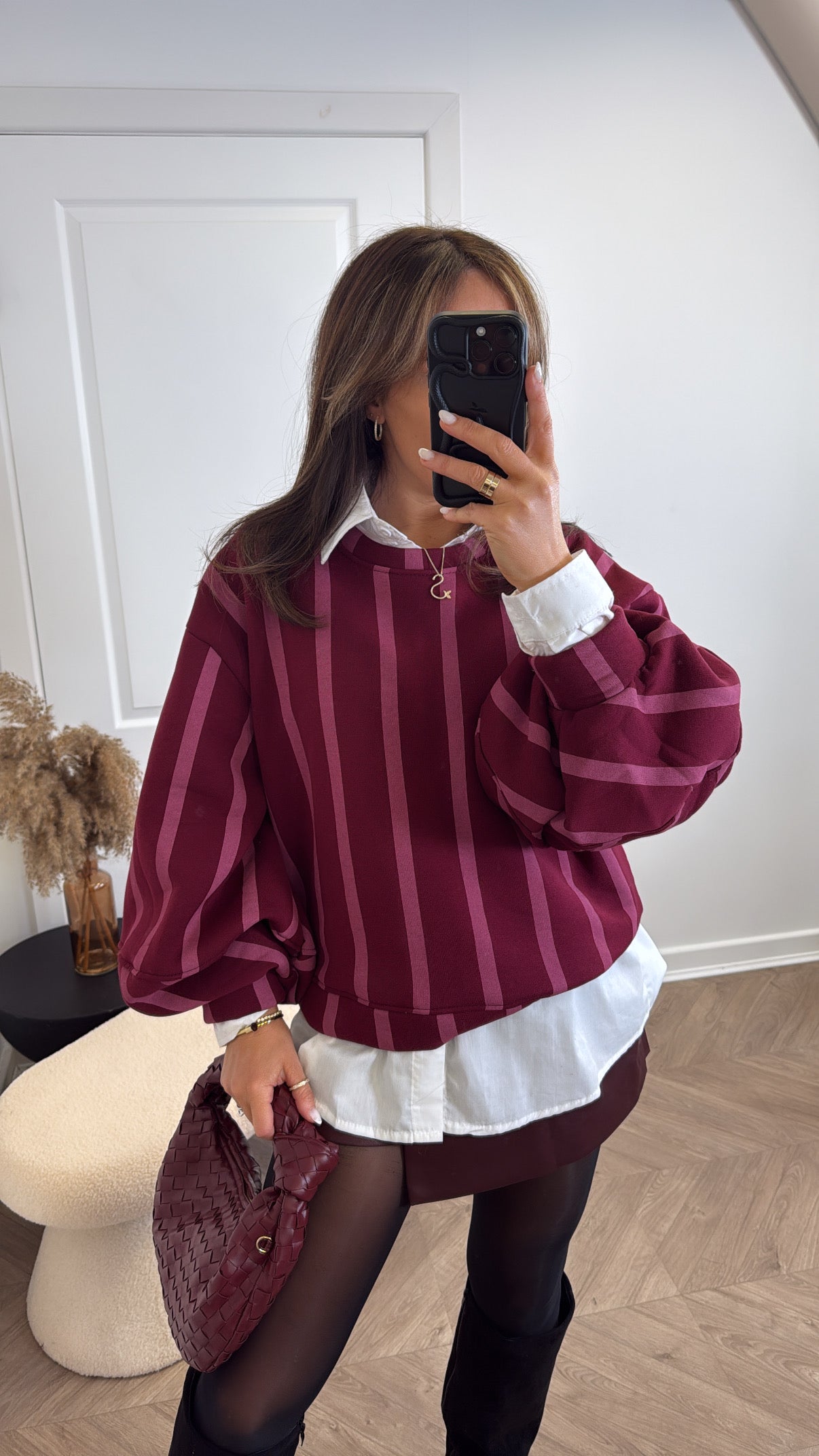 PENNY burgundy stripe jumper