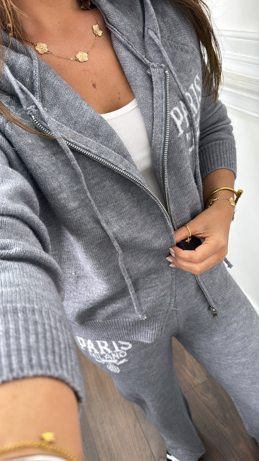 PARIS MILANO grey knitted co-ord