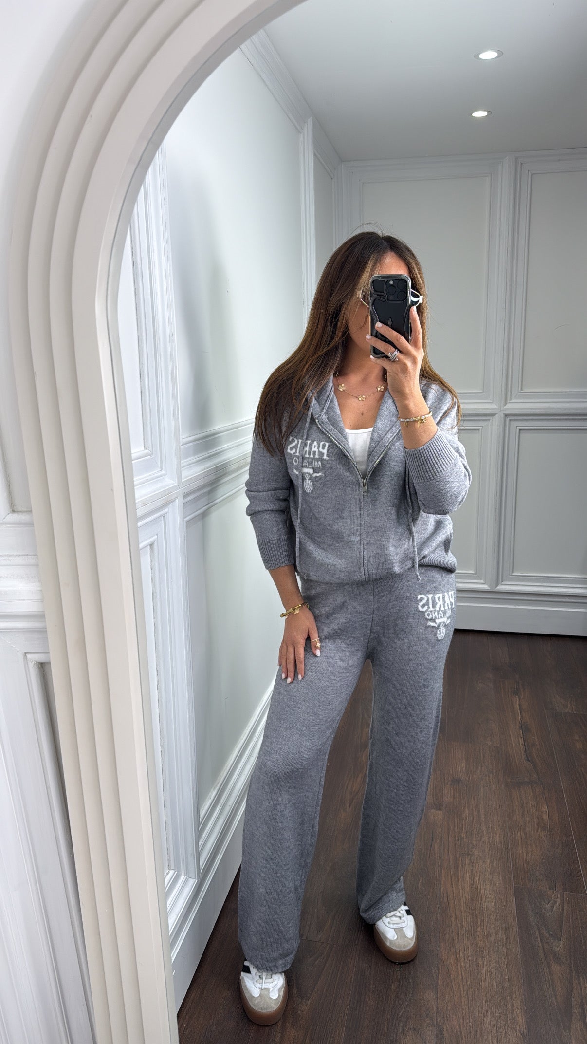 PARIS MILANO grey knitted co-ord