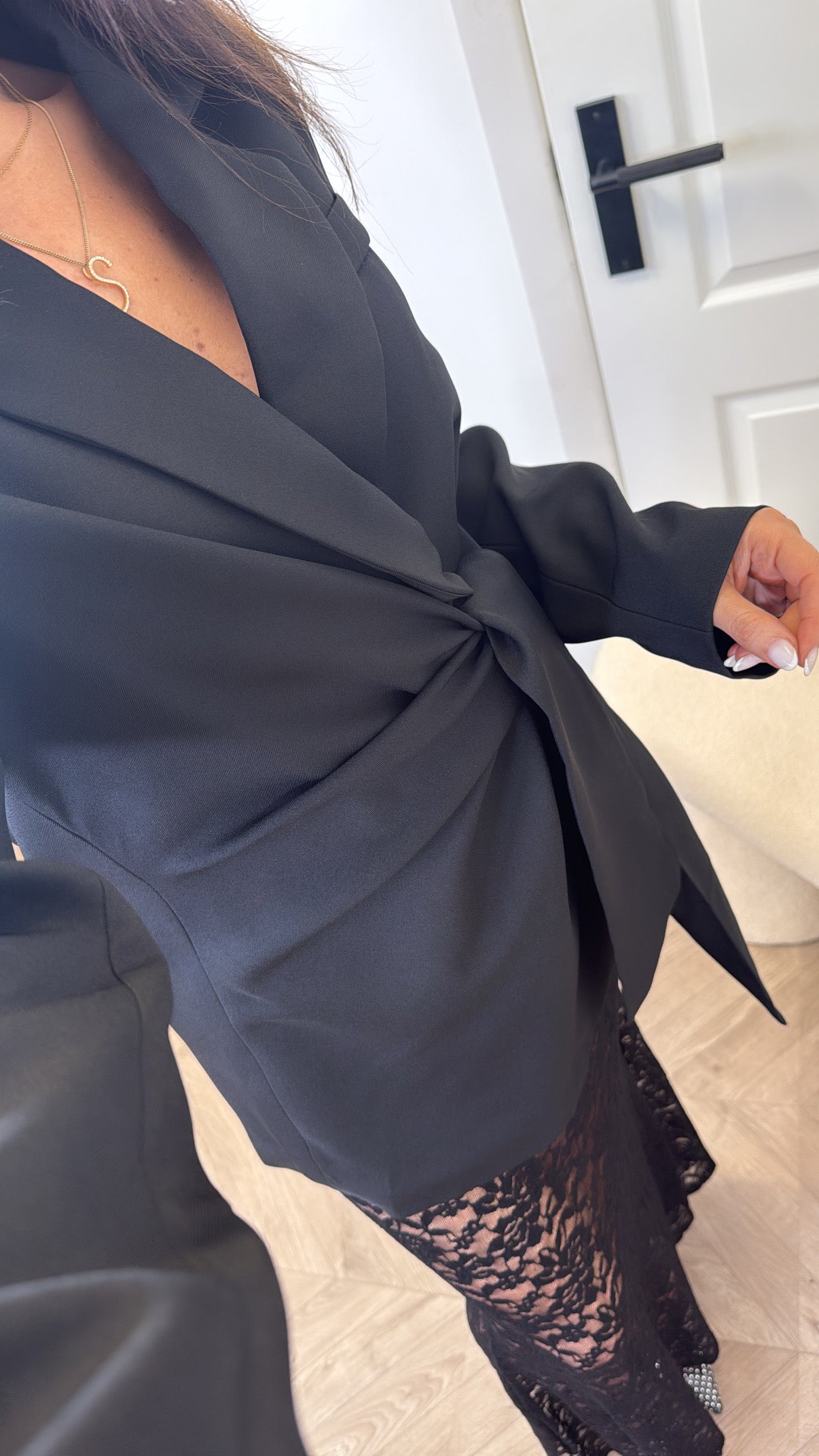 POLLY black tie detail blazer